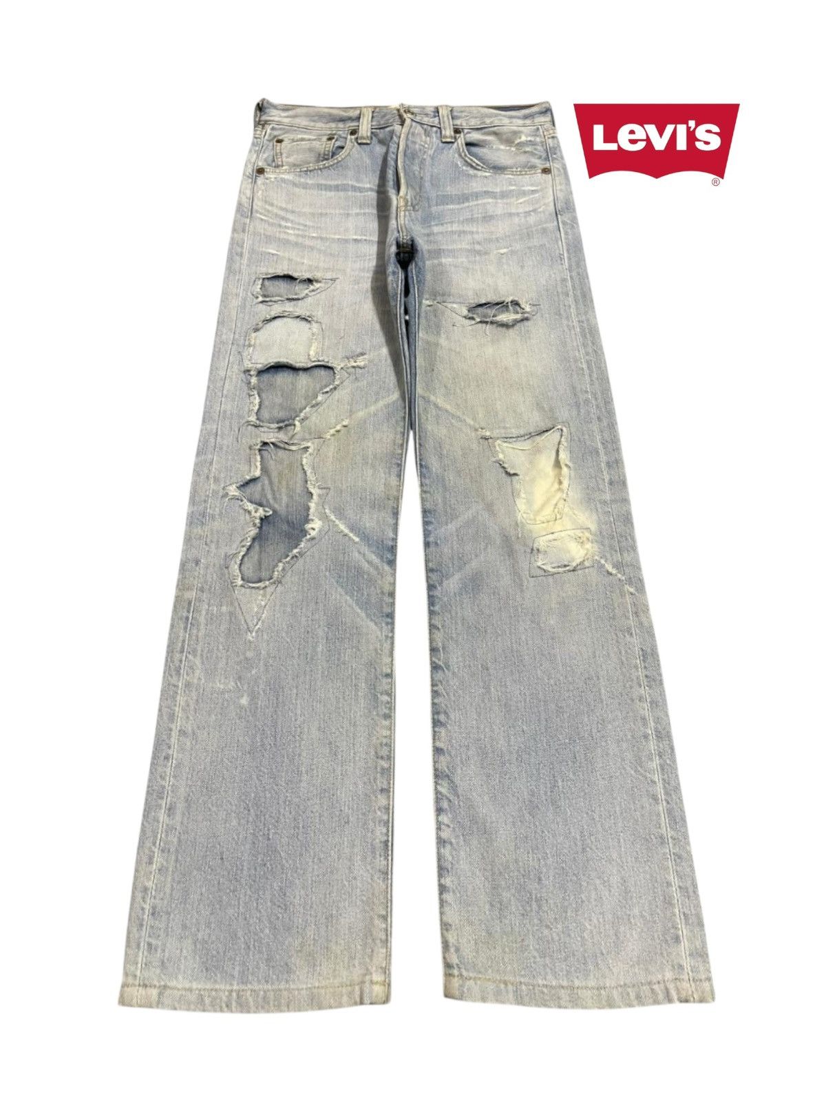 Levi's Vintage 90s Levis 501 Blue Wash Style Distressed Baggy Jeans Size US 29 - 1 Thumbnail