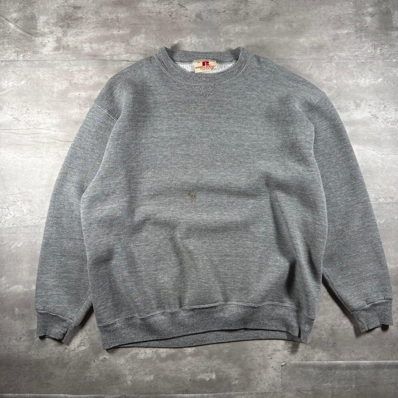Russell Athletic Vintage 90s grey essential blank sweatshirt Size US XL / EU 56 / 4 - 1 Thumbnail