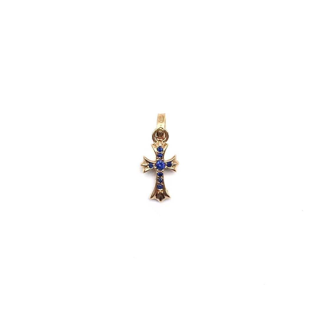 Chrome Hearts Chrome Hearts Blue Saph Babyfat Cross Charm Pendant Size ONE SIZE - 1 Thumbnail