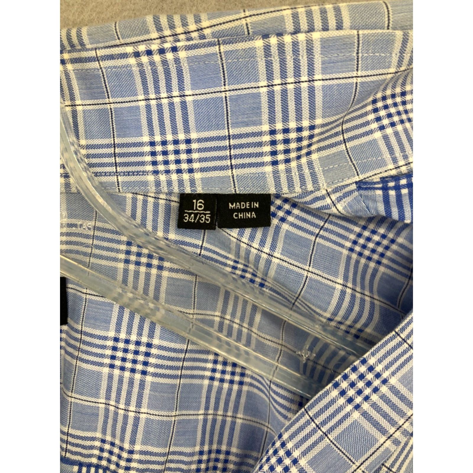 Hugo Boss VINTAGE Boss Hugo Boss Mens Shirt 16 Blue Plaid Long Sleeve Preppy Size US L / EU 52-54 / 3 - 6 Thumbnail