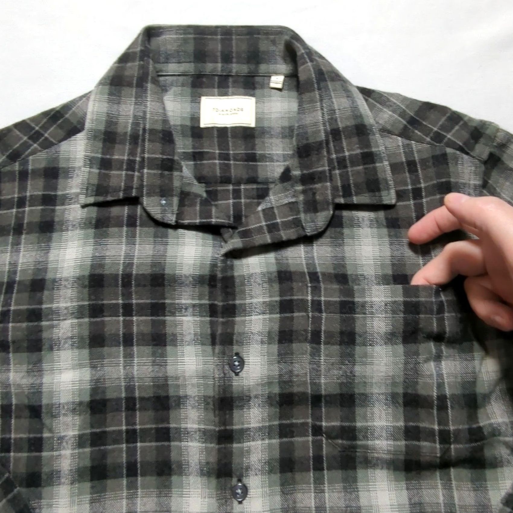 Vintage 7Diamonds Flannel Shirt Men M Grey Black Plaid Wool Blend EUC Button-Up Pocket Chest 7Diamonds Logo Size US M / EU 48-50 / 2 - 2 Thumbnail