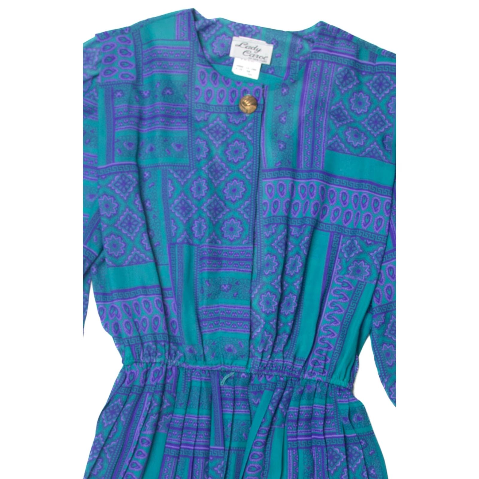 Vintage VINTAGE Lady Caroe Dress 1970s Blue Polyester Large Women Size L / US 10 / IT 46 - 2 Thumbnail
