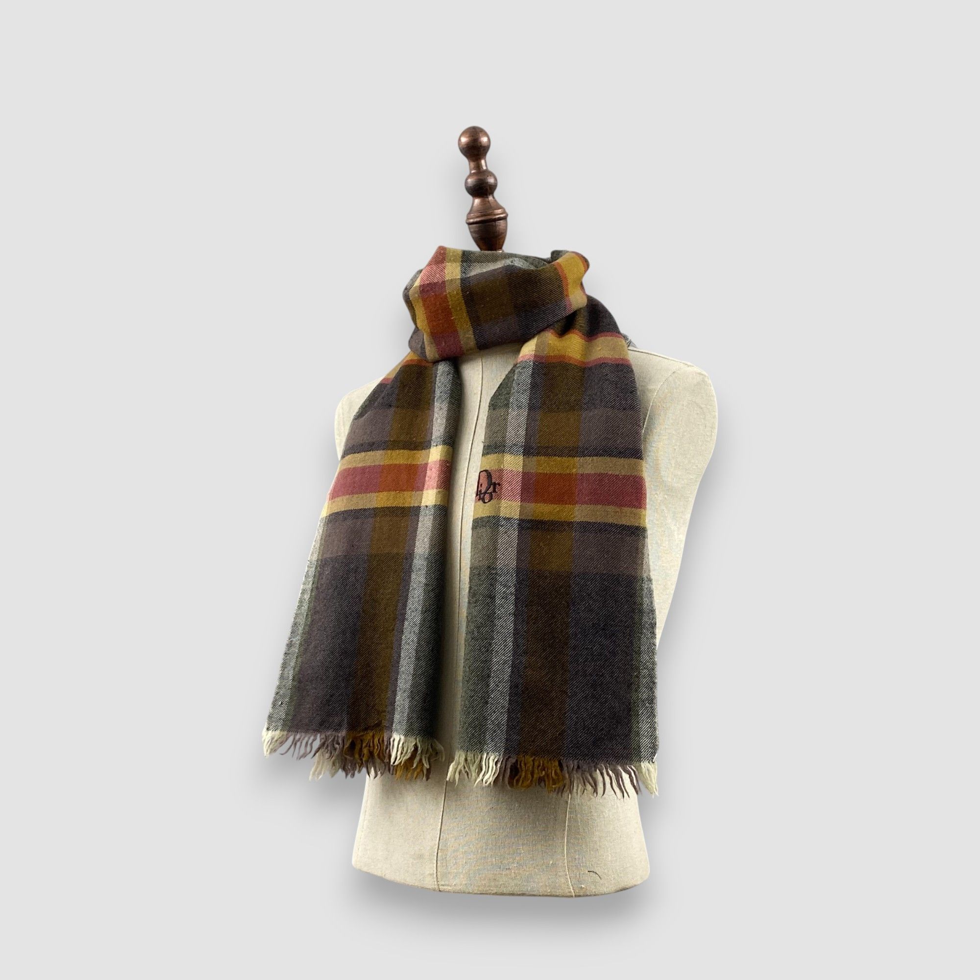 Japanese Brand Vintage Christian Dior Scarf Muffler Wool Stole Scarves Size ONE SIZE - 2 Thumbnail