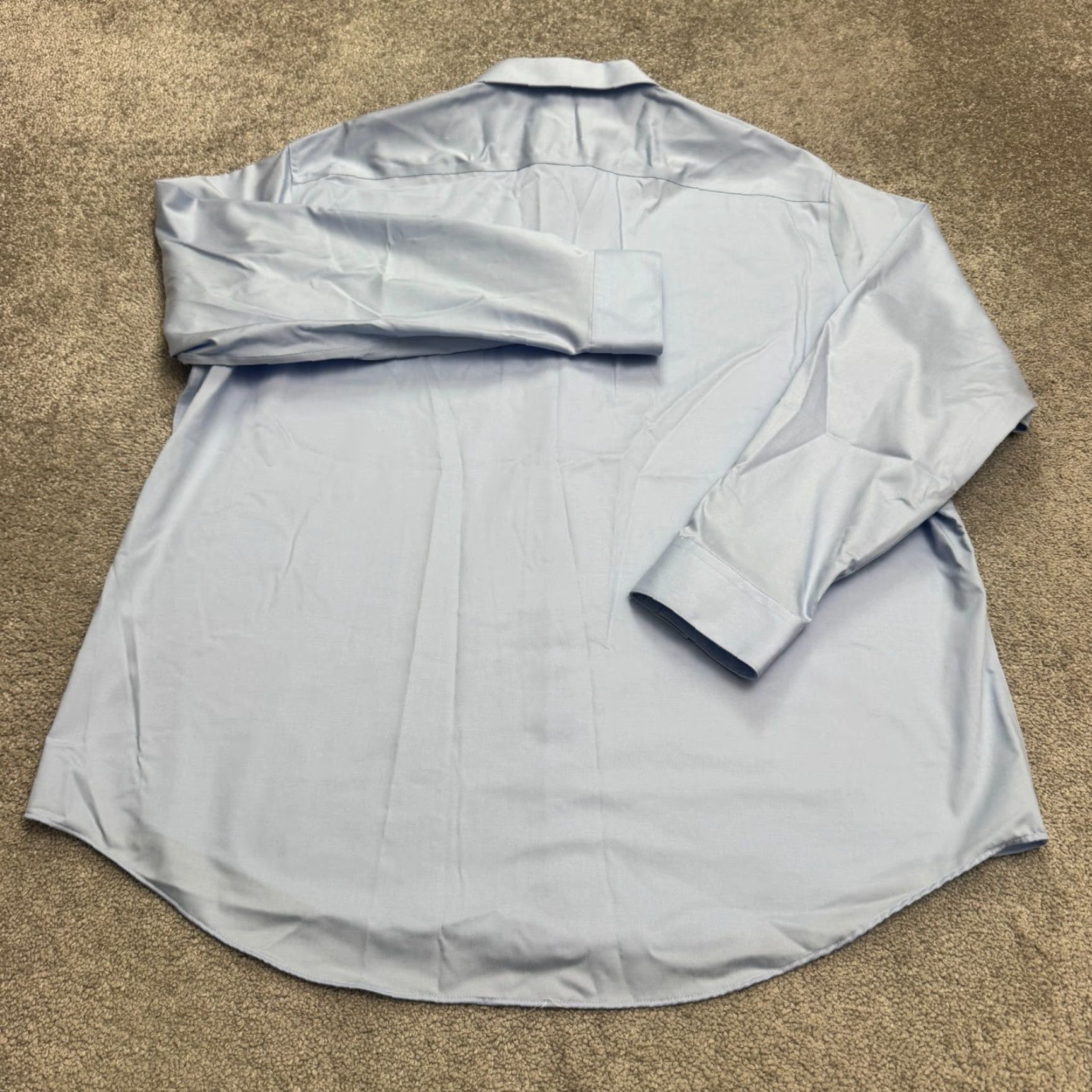 Kenneth Cole KENNETH COLE Performance Stretch Non-Iron Dress Shirt 3XL Blue Business Casual Mens Size 48R - 2 Thumbnail