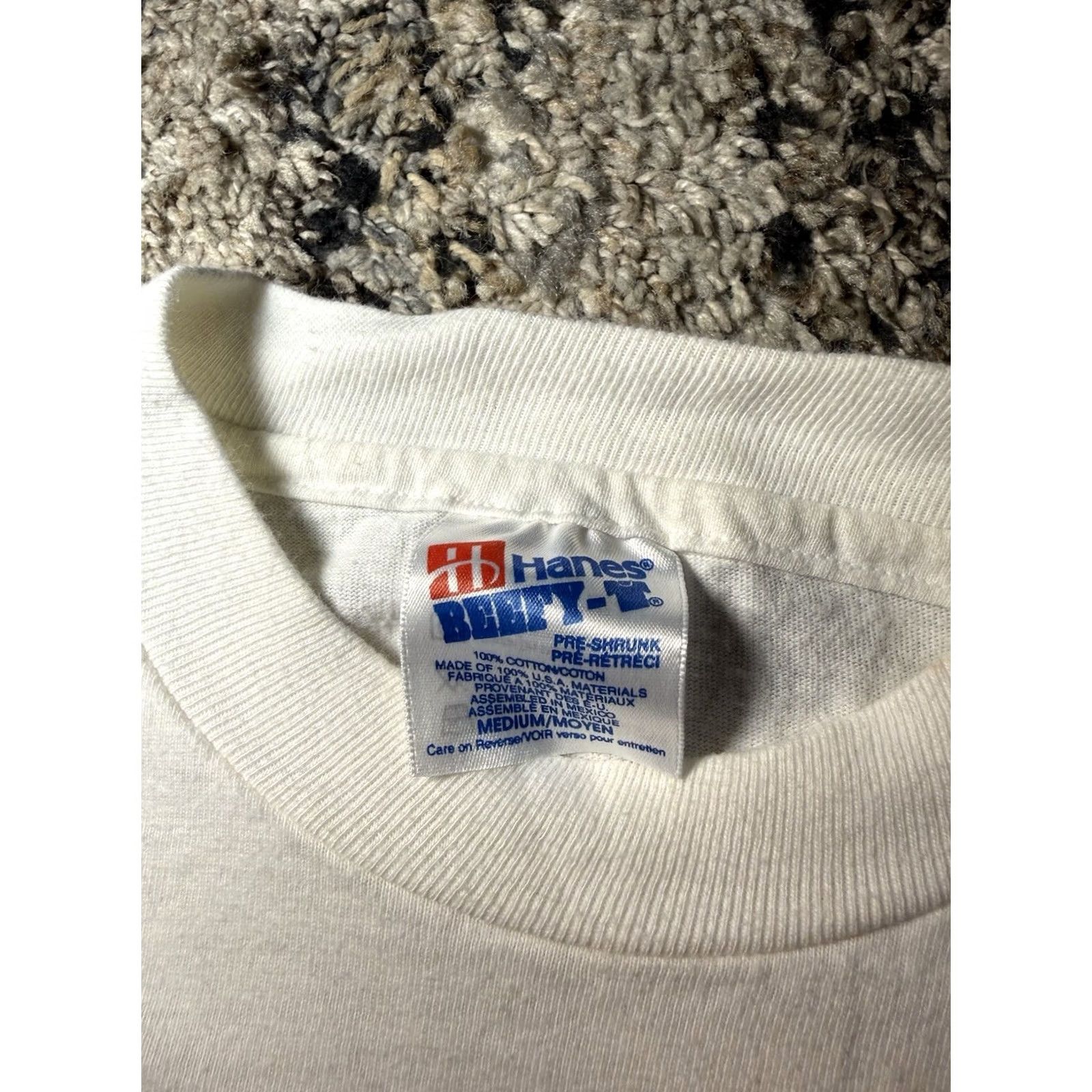 Hanes VINTAGE Shirt Unisex Adults M White 80s Live For Life Cult Church Heavens Gate Tee Shirt Mens Size US M / EU 48-50 / 2 - 7 Thumbnail