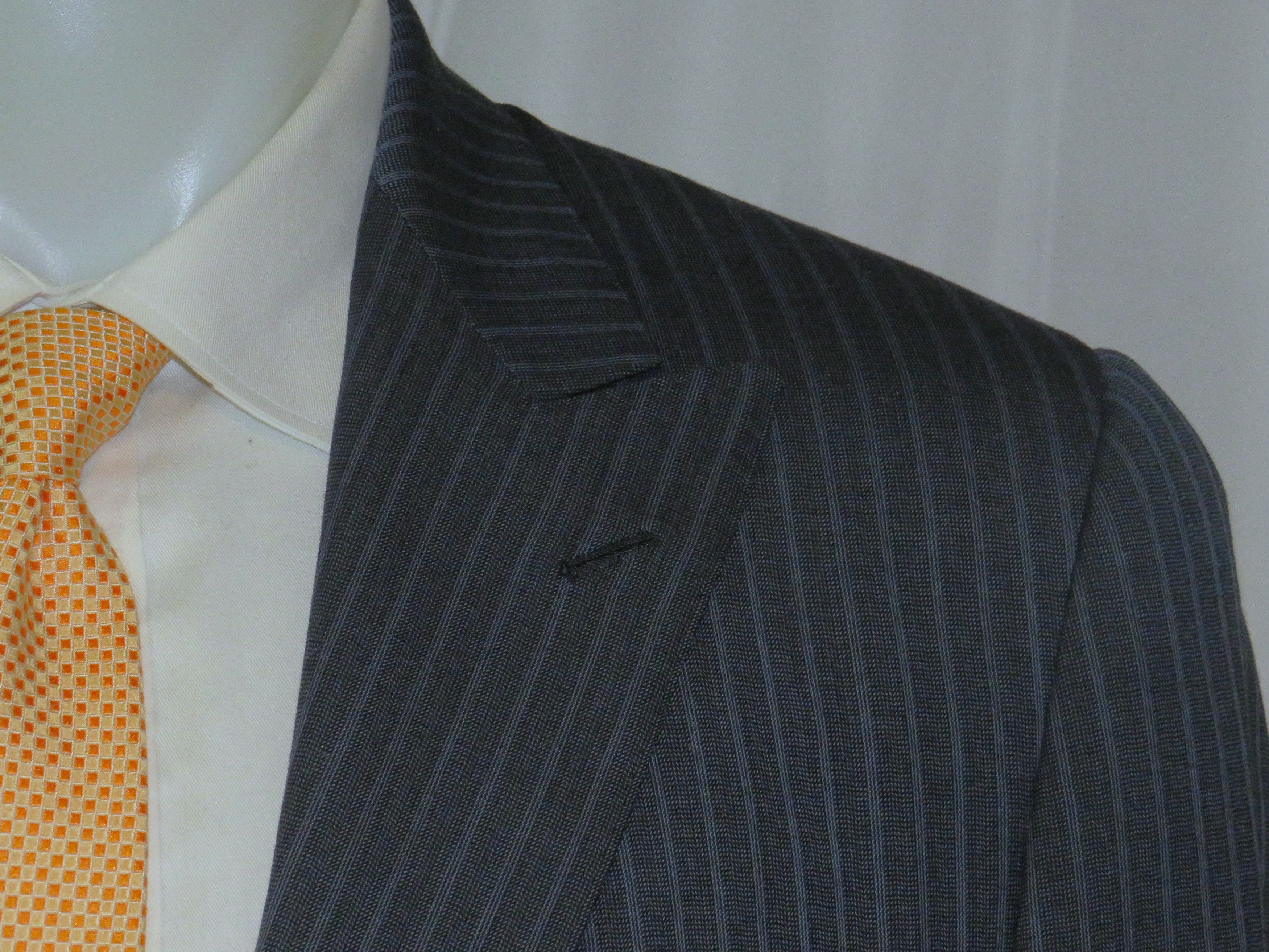 Other Marcello Vero x D’avenza Cashmere Blue Stripe Suit 43R Size 42R - 7 Thumbnail
