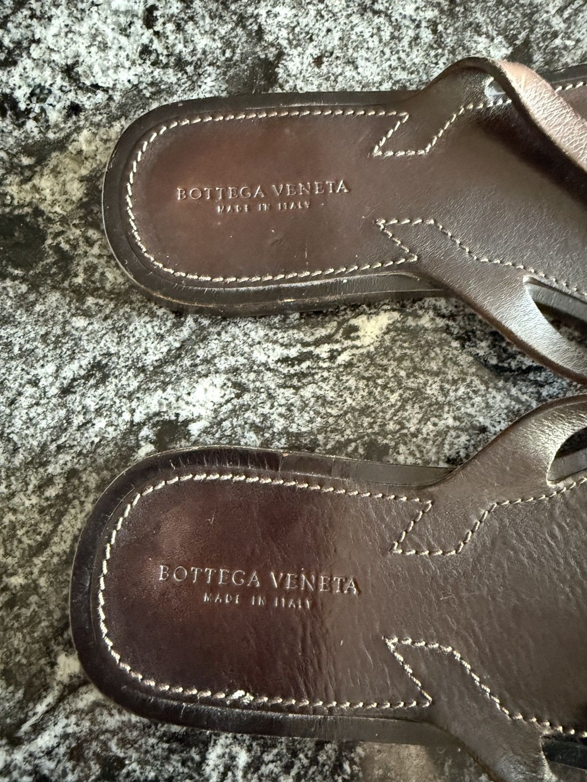 Bottega Veneta Bottega Veneta Runway Brown Leather Thong Sandals-Size 45 Size US 12 / EU 45 - 2 Thumbnail