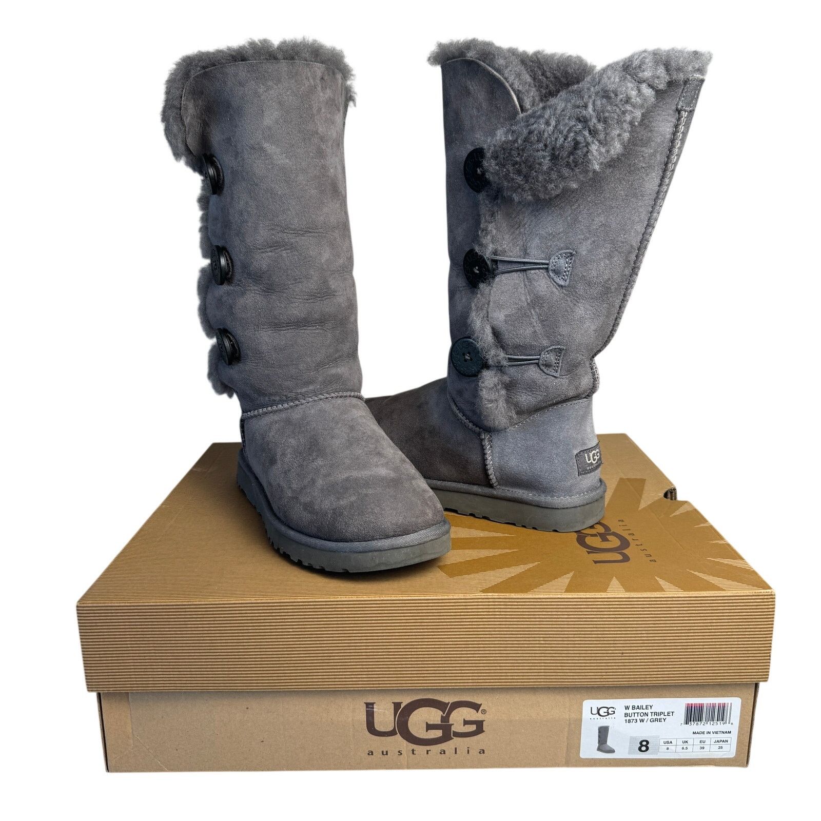 Ugg UGG Bailey Button Triplet Tall Boots Women's Size 8 Grey Size US 8 / IT 38 - 1 Thumbnail