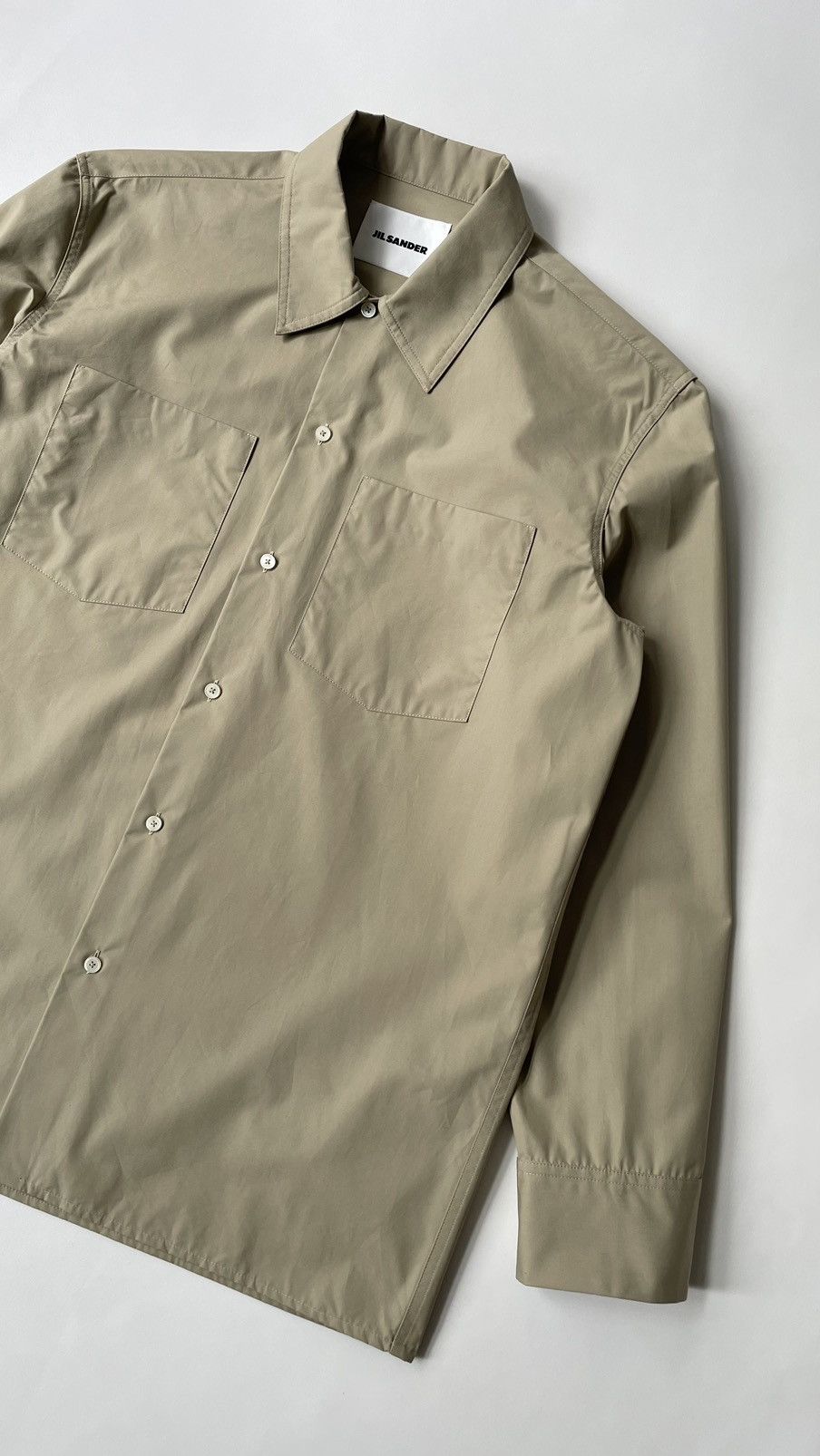 Jil Sander Sage Green Cotton Utility Shirt Size US L / EU 52-54 / 3 - 7 Thumbnail