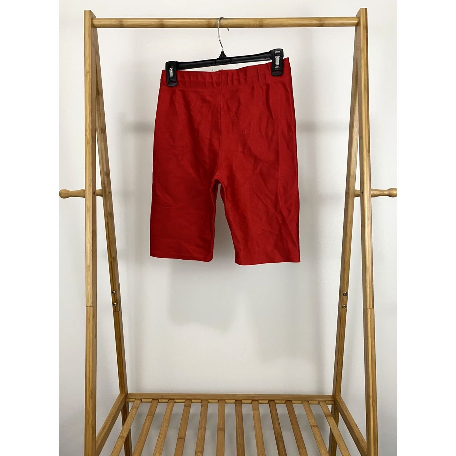 Champion VINTAGE Champion Women's Nylon Spandex Blend Red Bike Shorts L USA RARE Size 36" / US 14 / IT 50 - 4 Thumbnail
