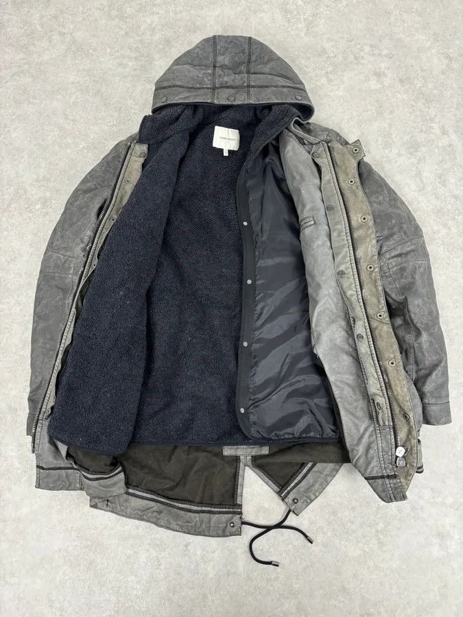 Pierre Balmain AW2012 Pierre Balmain Grey Eroded Avant-Garde Brut Long Parka Jacket Size US M / EU 48-50 / 2 - 8 Thumbnail