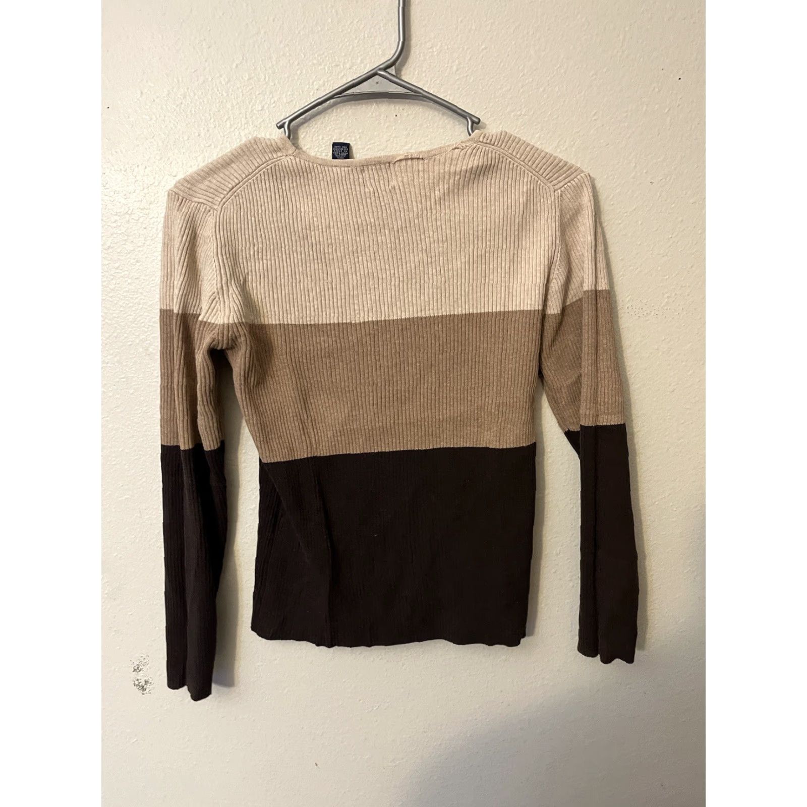 Gap VINTAGE Gap Women's M Brown Crew Neck Ribbed Pullover Sweater Cotton Blend Size M / US 6-8 / IT 42-44 - 3 Thumbnail