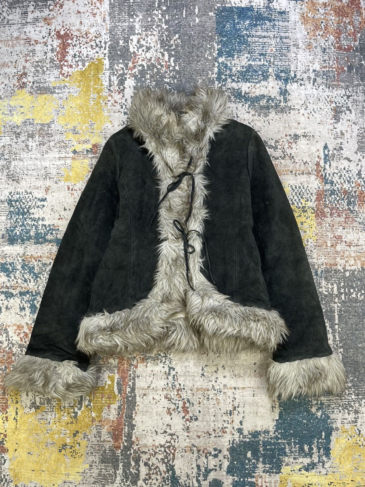 Hysteric Glamour Ozone Community Suede Leather Faux Fur Penny Lane Jacket Size S / US 4 / IT 40 - 2 Thumbnail
