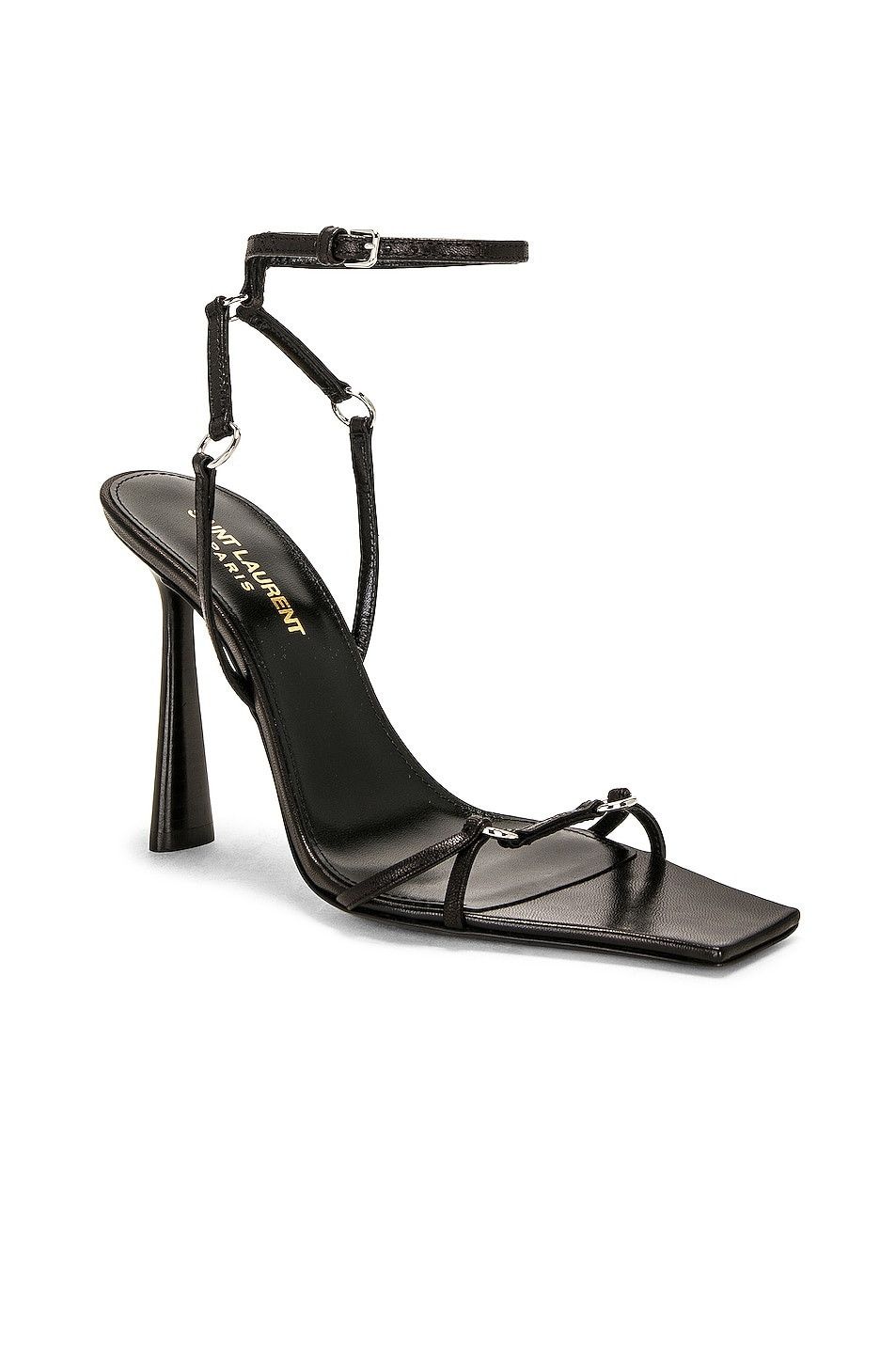 Saint Laurent Paris o1s1wg110425 755337 Nova 105 Sandals in Black Size US 7 / IT 37 - 2 Thumbnail