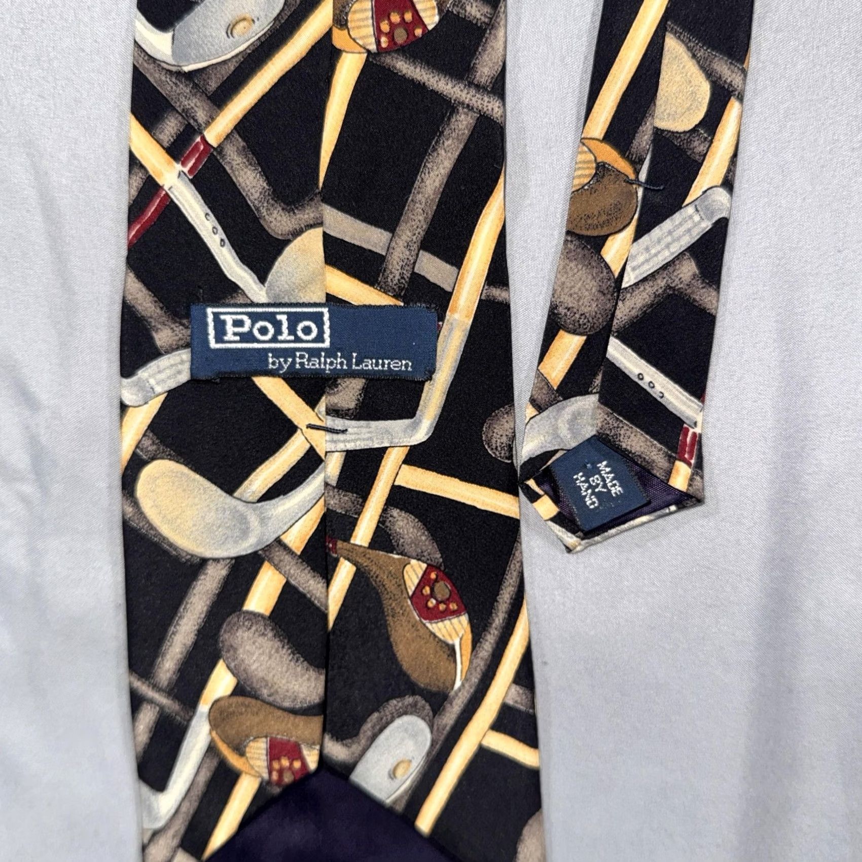 Polo Ralph Lauren Polo Ralph Lauren Tie Men 100% Silk Black Golf Clubs Geometric Woven Designer Neckwear Adjustable One Size Size US M / EU 48-50 / 2 - 3 Thumbnail