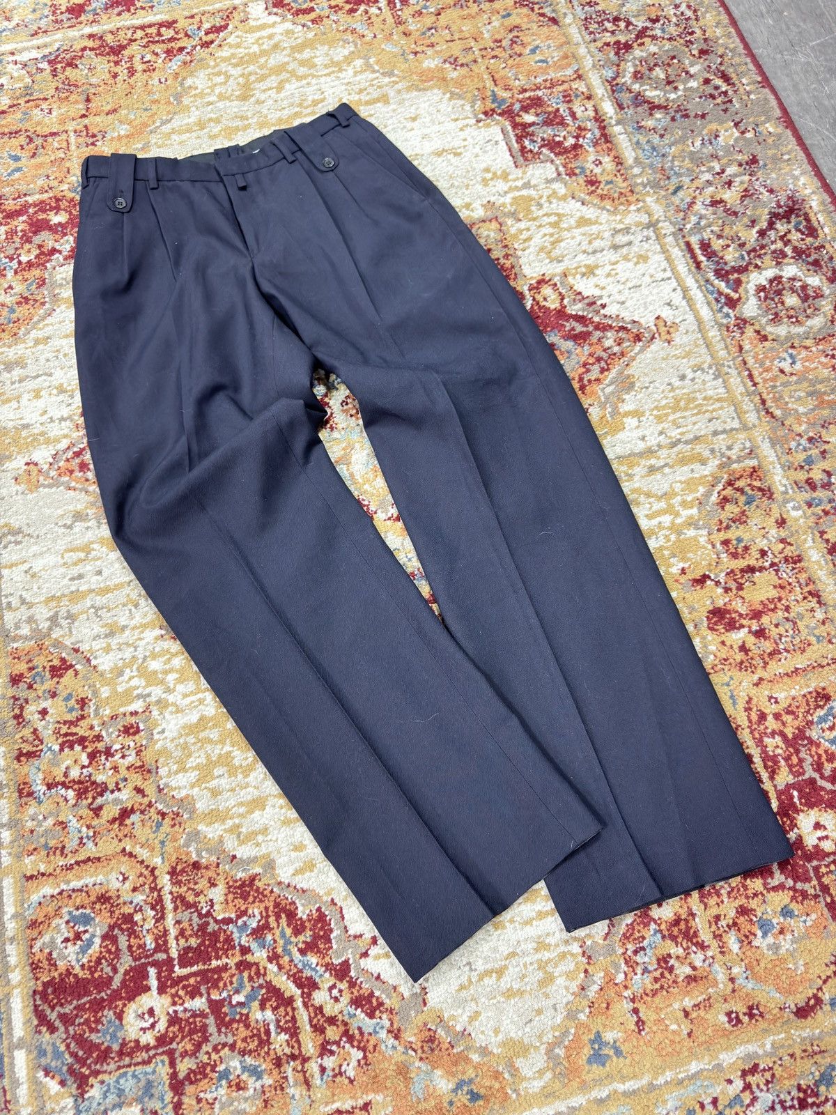 Vintage 1980s Wool Suit Pants Baggy Trousers Blend Balenciaga Rick Size US 30 / EU 46 - 1 Thumbnail