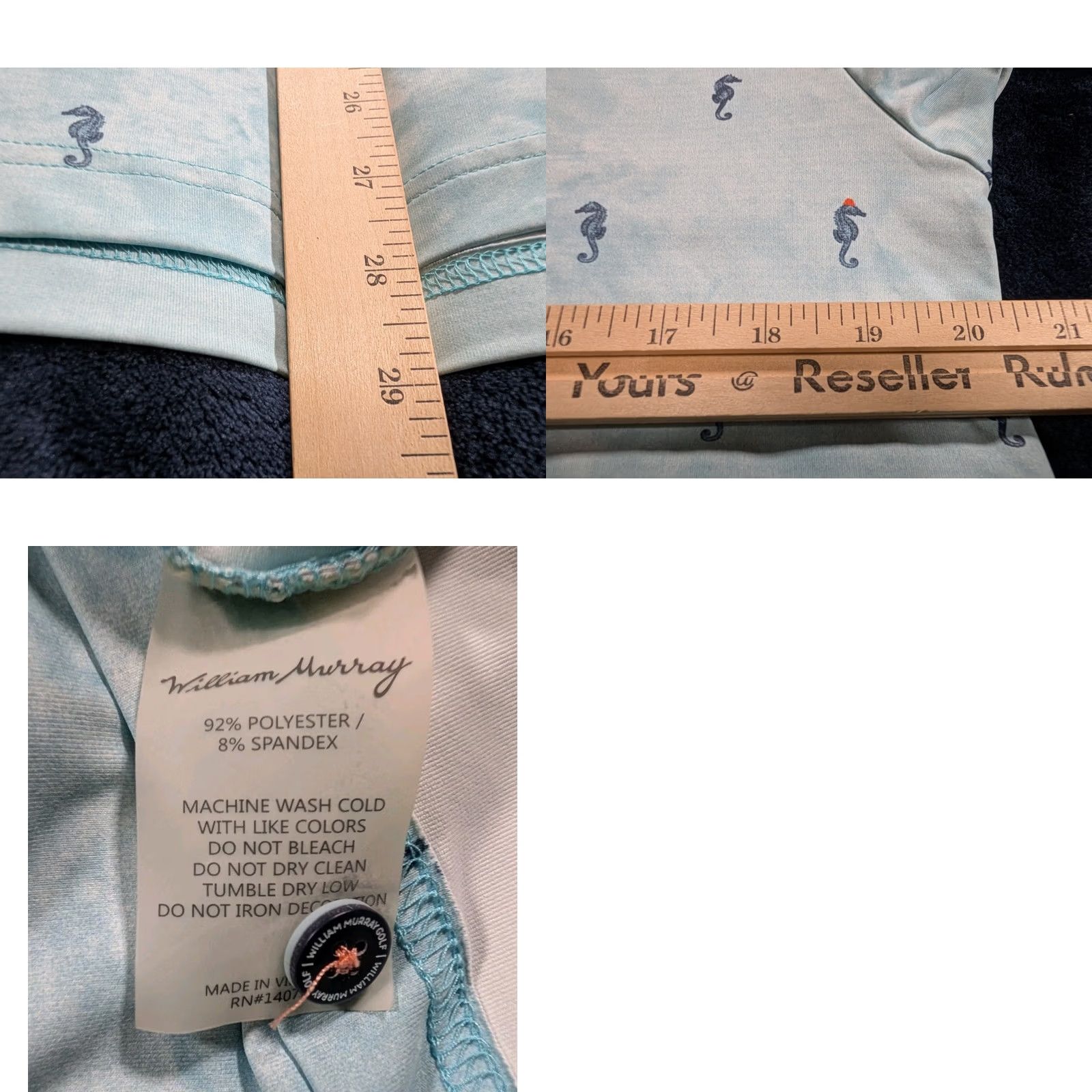 Vintage William Murray Polo Shirt Ocean Seahorses AOP Performance Golf Green Men's M Polo Shirt Ocean Seahorses AOP Golf Green Men's M Size US M / EU 48-50 / 2 - 8 Thumbnail