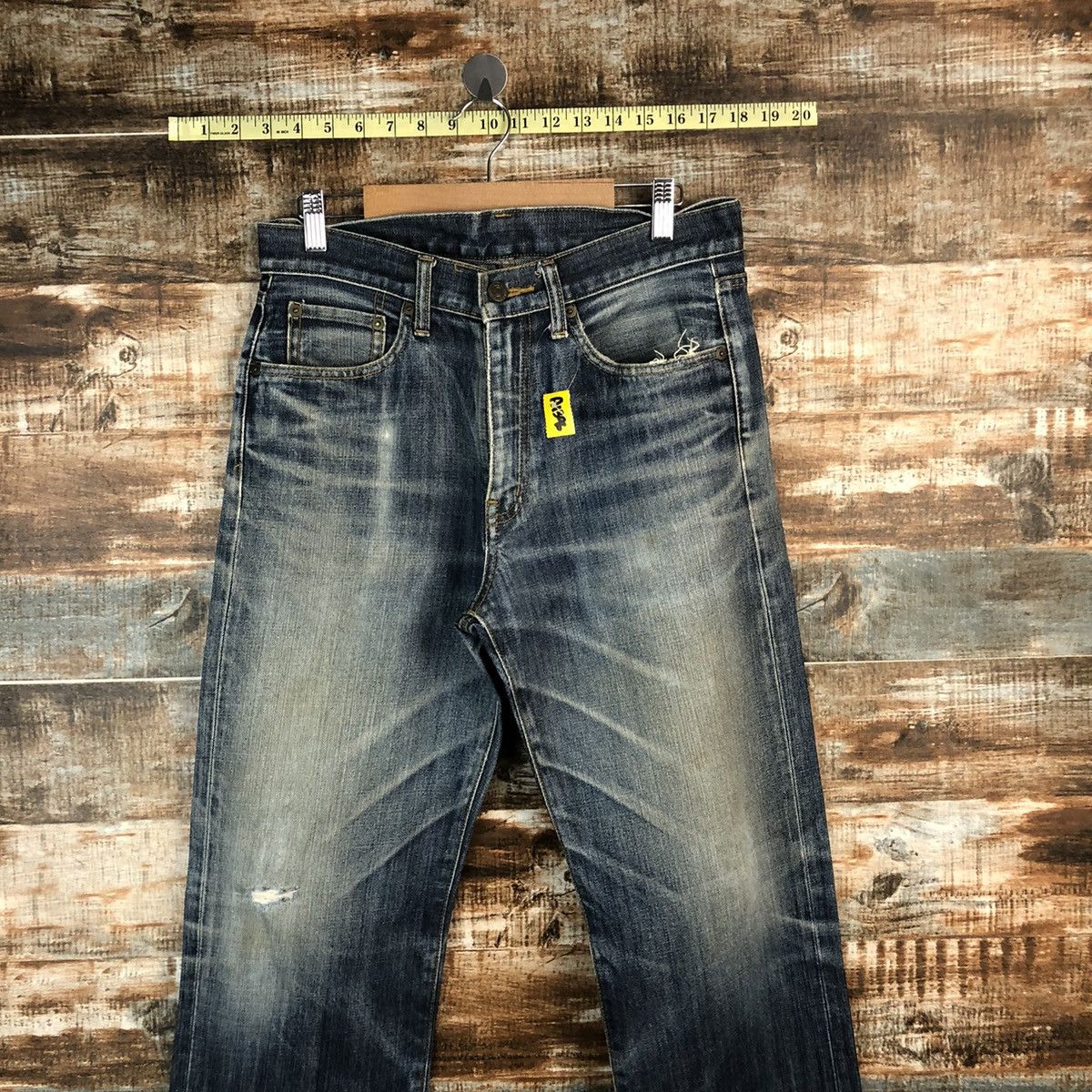 Japanese Brand Uniqlo Blue faded Distressed Denim Pants #A1396 Size US 30 / EU 46 - 2 Thumbnail