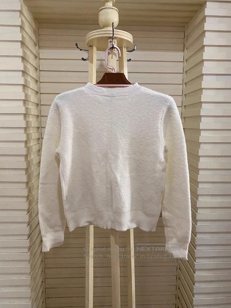 Loewe Loewe Lady's wool knitted sweater, 100% wool, ivory color, Size S / US 4 / IT 40 - 5 Thumbnail