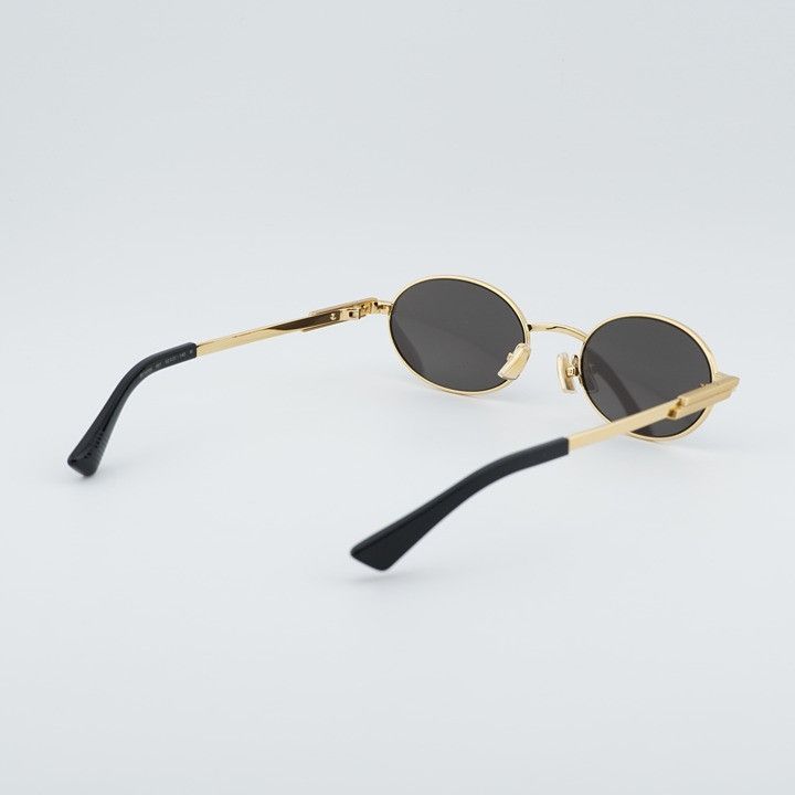 Bottega Veneta Bottega Veneta BV1470S 001 Sunglasses Gold Oval Frame, Grey Size ONE SIZE - 4 Thumbnail