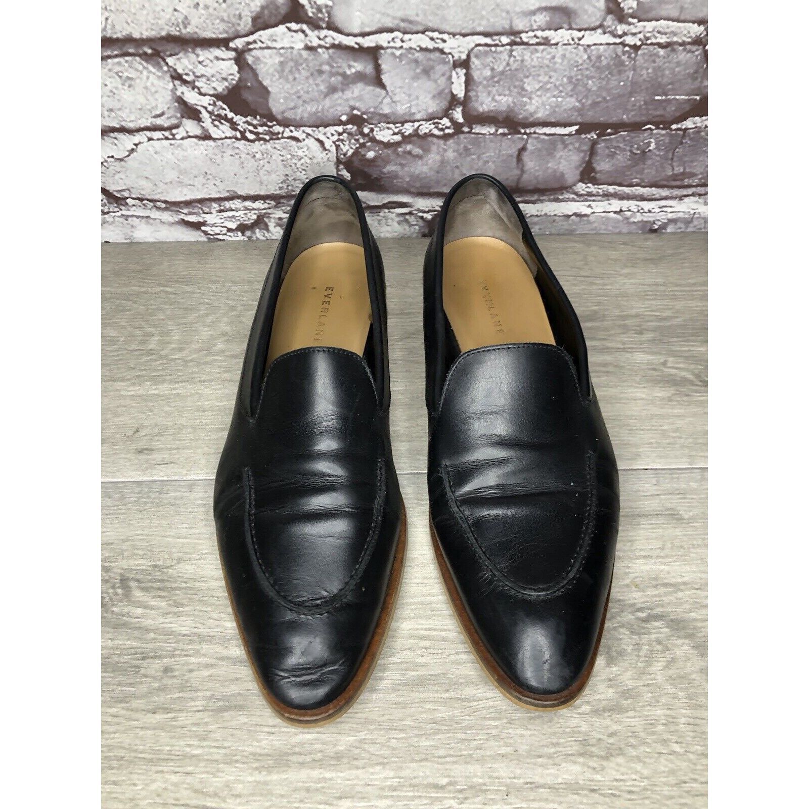 Everlane Everlane The Modern Black Leather Slip On Pointed Toe Loafer Size US 10 / IT 40 - 12 Thumbnail