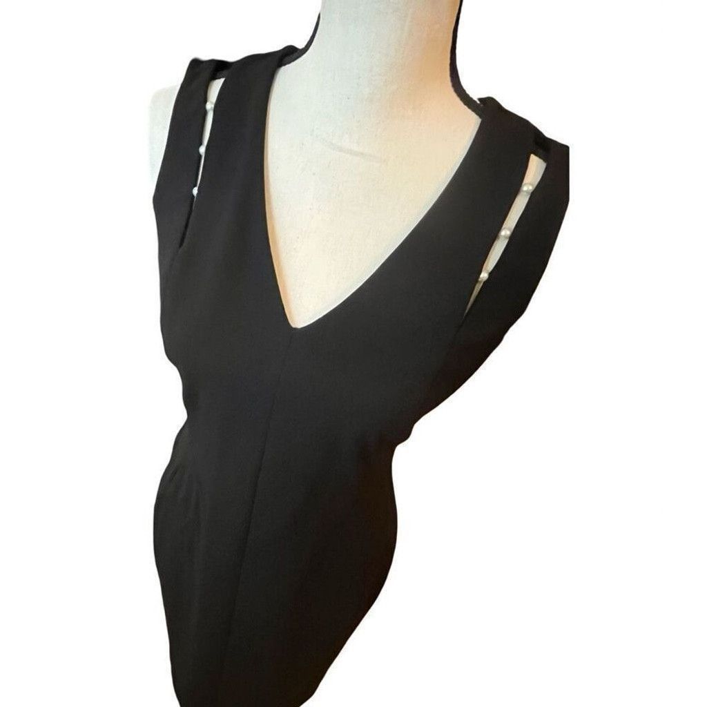 Calvin Klein Calvin Klein Pearl Black Cocktail Corporate Midi Dress 4 Size S / US 4 / IT 40 - 4 Thumbnail