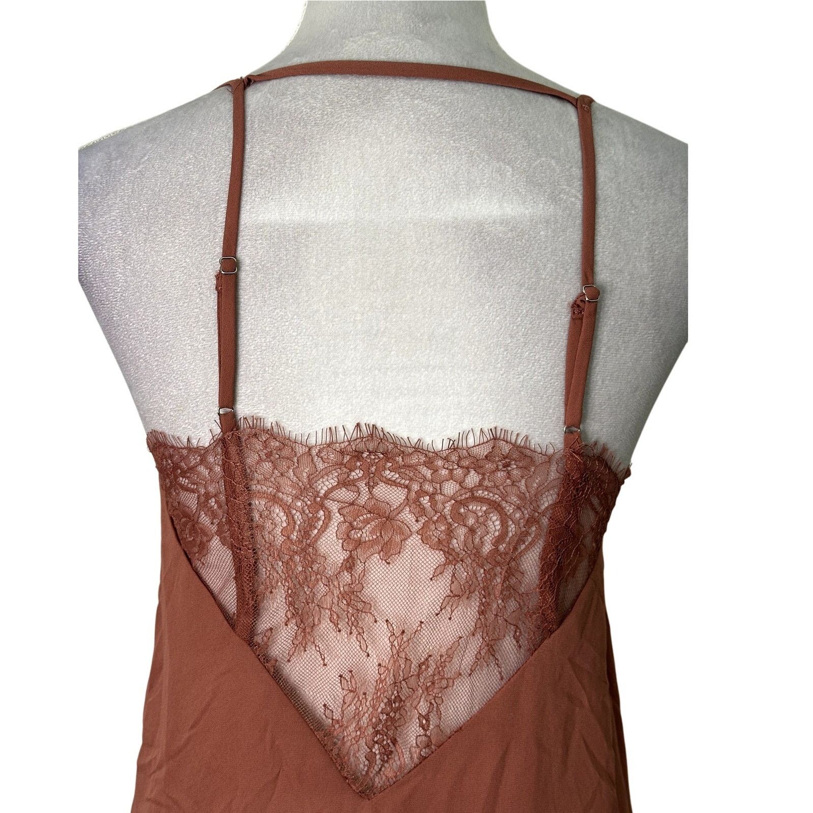 Other Lush Sleeveless Lace Top Trimmed Back Cami Burnt Orange S Size S / US 4 / IT 40 - 6 Thumbnail
