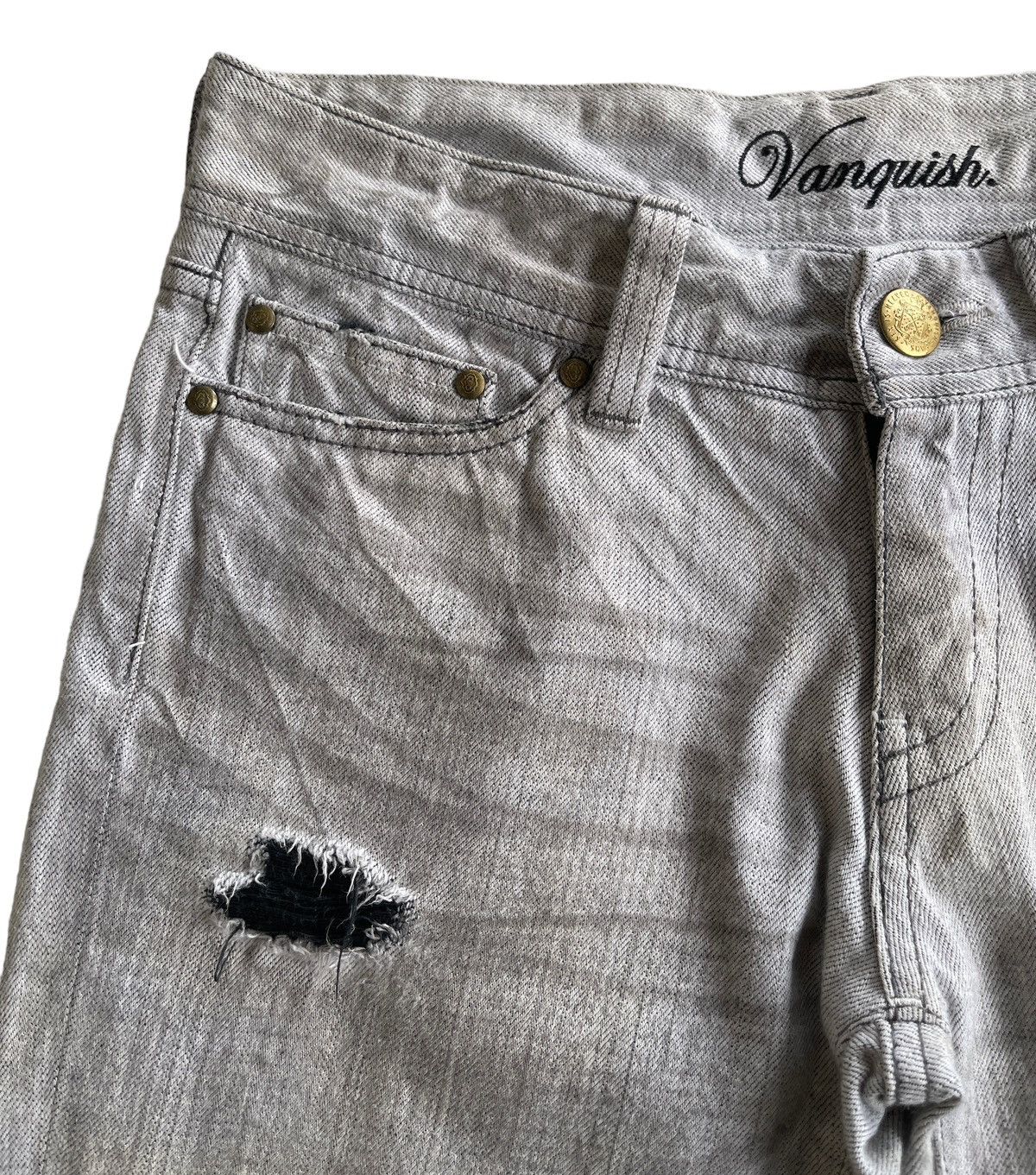 Vanquish SICK❗️Crazy Dirty Distressed Flare Denim Size US 28 / EU 44 - 11 Thumbnail