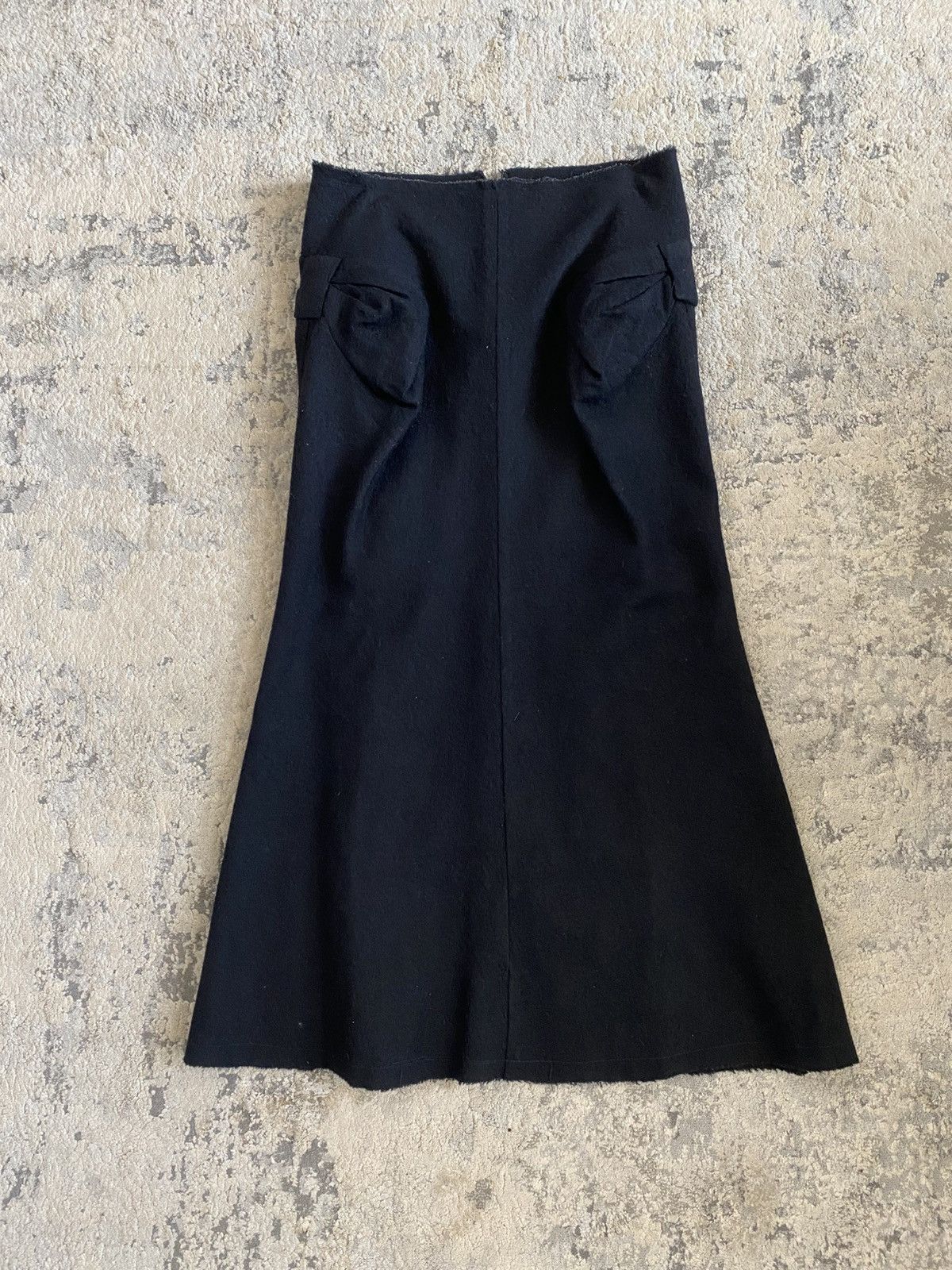 Junya Watanabe AD2003 Runway Bow Tie Wool Maxi Skirt Size 29" - 3 Thumbnail