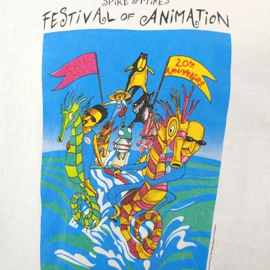 Delta VINTAGE Spike & Mike Festival T Shirt Mens XL White 90s Delta USA T-Shirt Size US XL / EU 56 / 4 - 3 Thumbnail