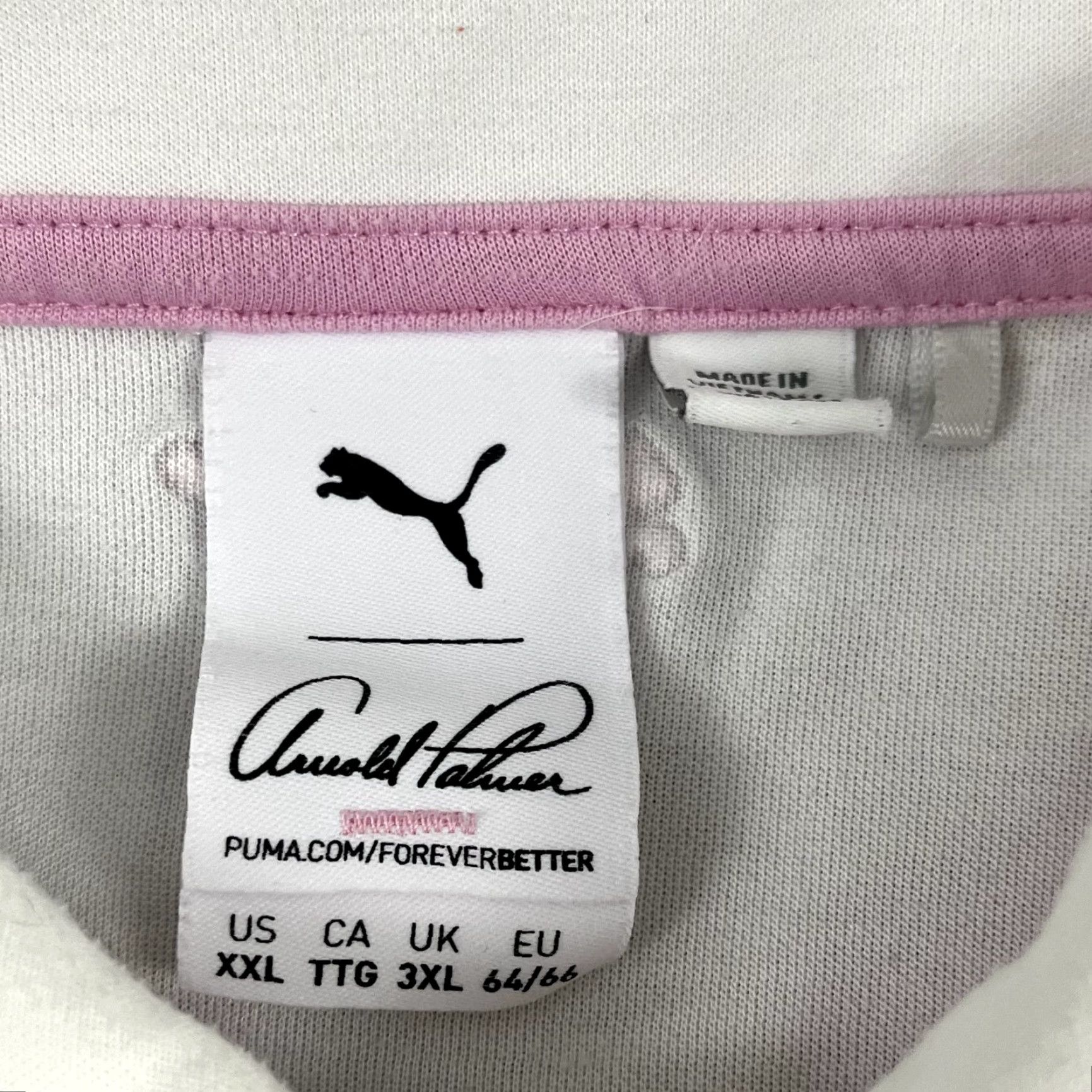 Puma PUMA x ARNOLD PALMER Polo Shirt Mens 2XL White Pink Invitational Umbrella Logo Size US XXL / EU 58 / 5 - 3 Thumbnail