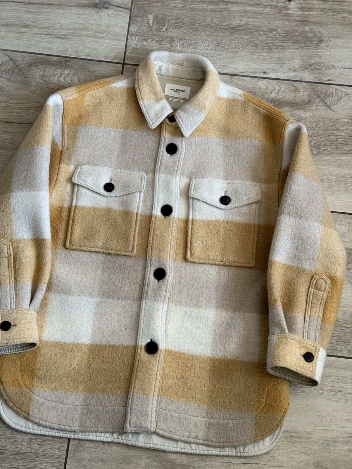 Isabel Marant Etoile Isabel Marant Haveli Jacket Coat Wool Yellow Checked size 36 Size S / US 4 / IT 40 - 3 Thumbnail