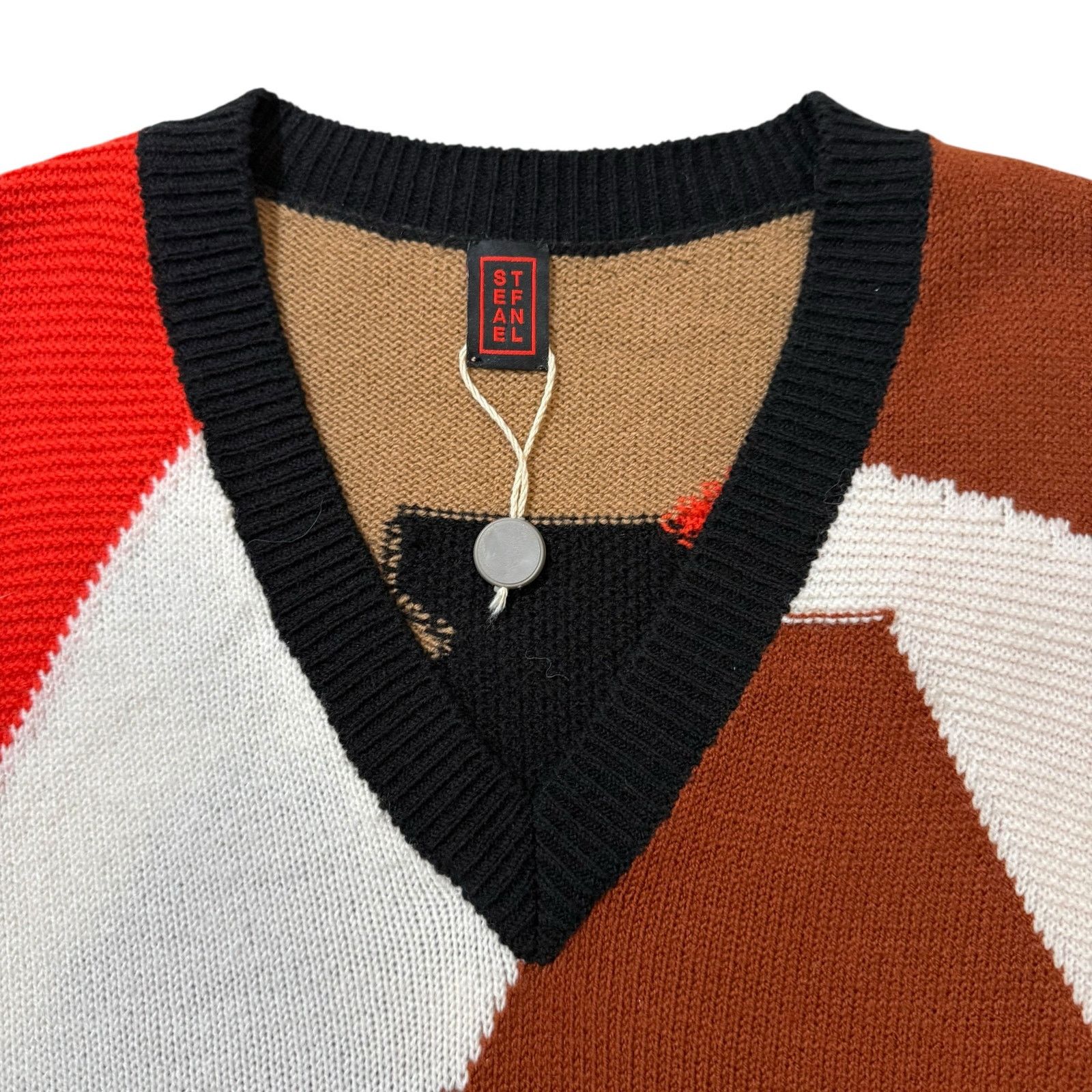 Other NWOT Stefanel Sweater V-Neck Wool Blend Multicolor Small Size S / US 4 / IT 40 - 6 Thumbnail