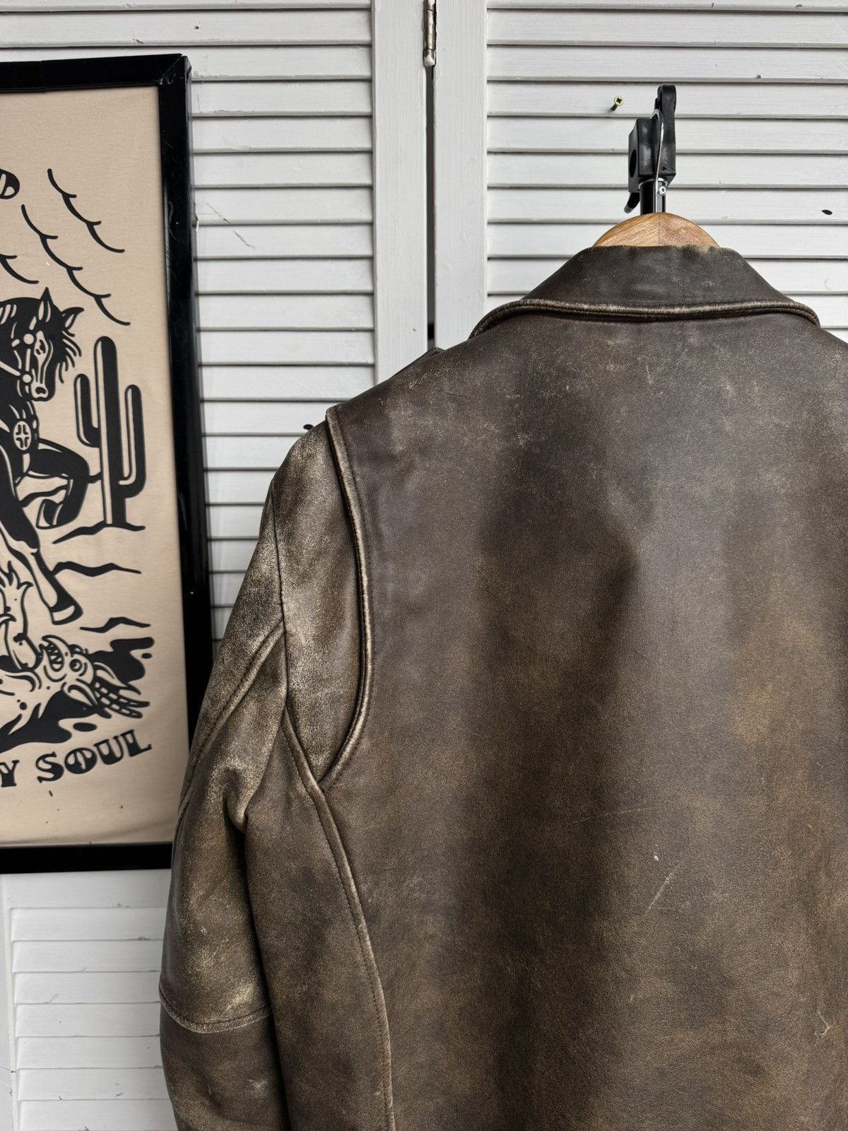 Genuine Leather Vintage German Cowhide Leather Motorcycle Jacket Distressed Size US L / EU 52-54 / 3 - 11 Thumbnail