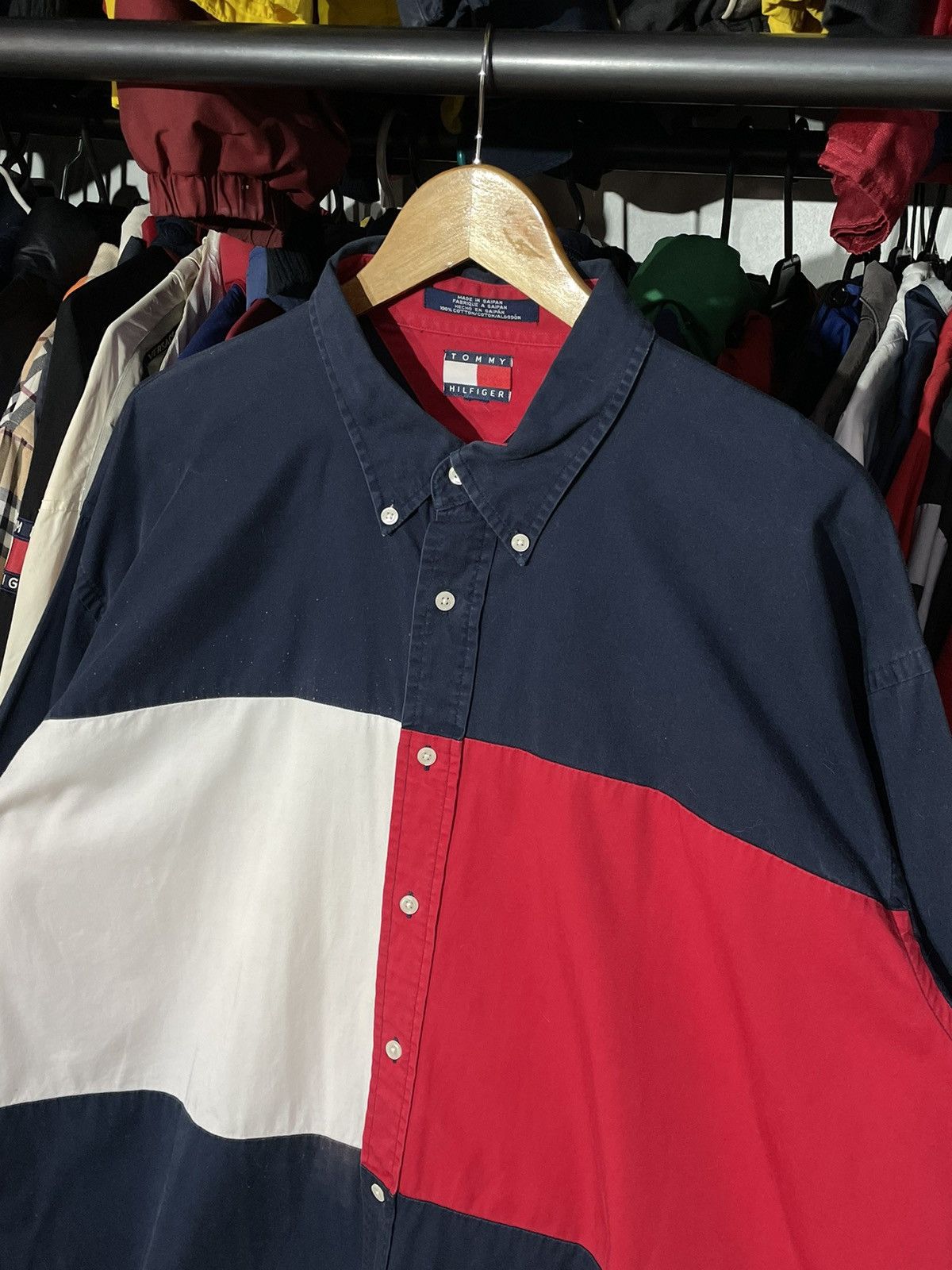 Tommy Hilfiger × Vintage Polo T-shirt Tommy Hilfiger Big Flag 90’s Vintage Size US XL / EU 56 / 4 - 10 Thumbnail