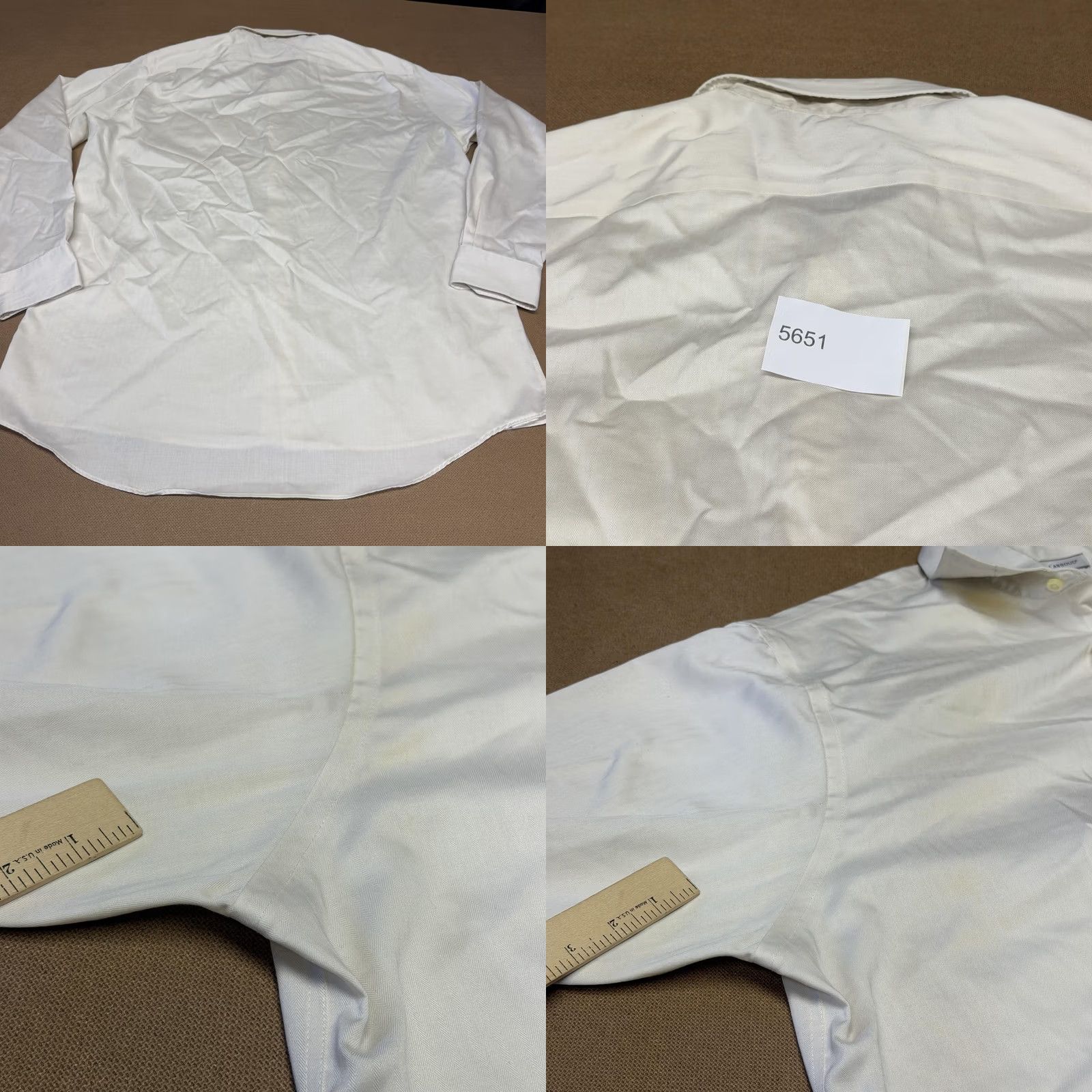 Joseph Abboud Joseph Abboud Shirt Mens 16.5 Beige Long Sleeve Non Iron Cotton Herringbone Size US XL / EU 56 / 4 - 9 Thumbnail