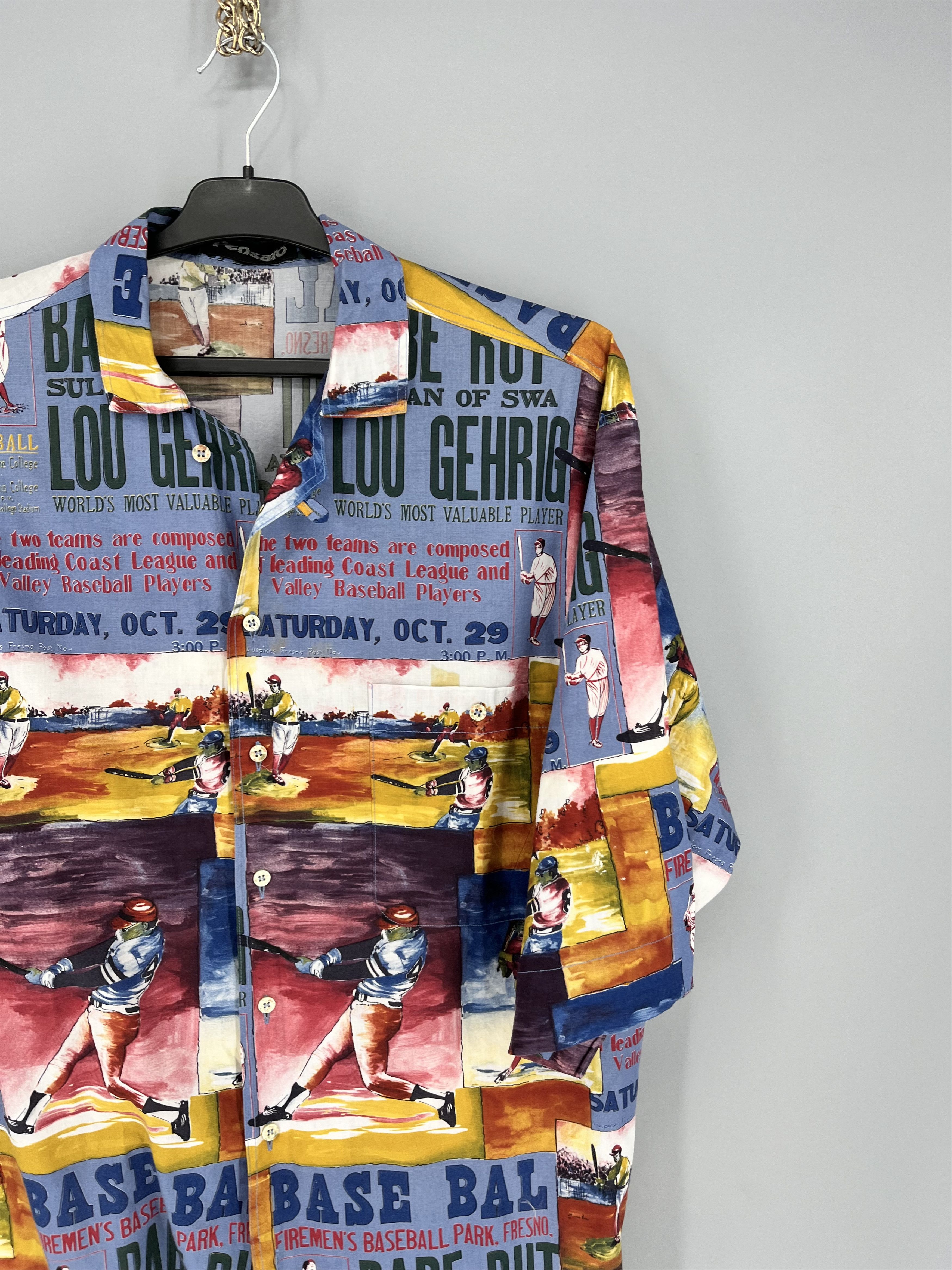 Other Vintage 90s Pensato Print Baseball Hawaiian Button Shirt Size US M / EU 48-50 / 2 - 5 Thumbnail