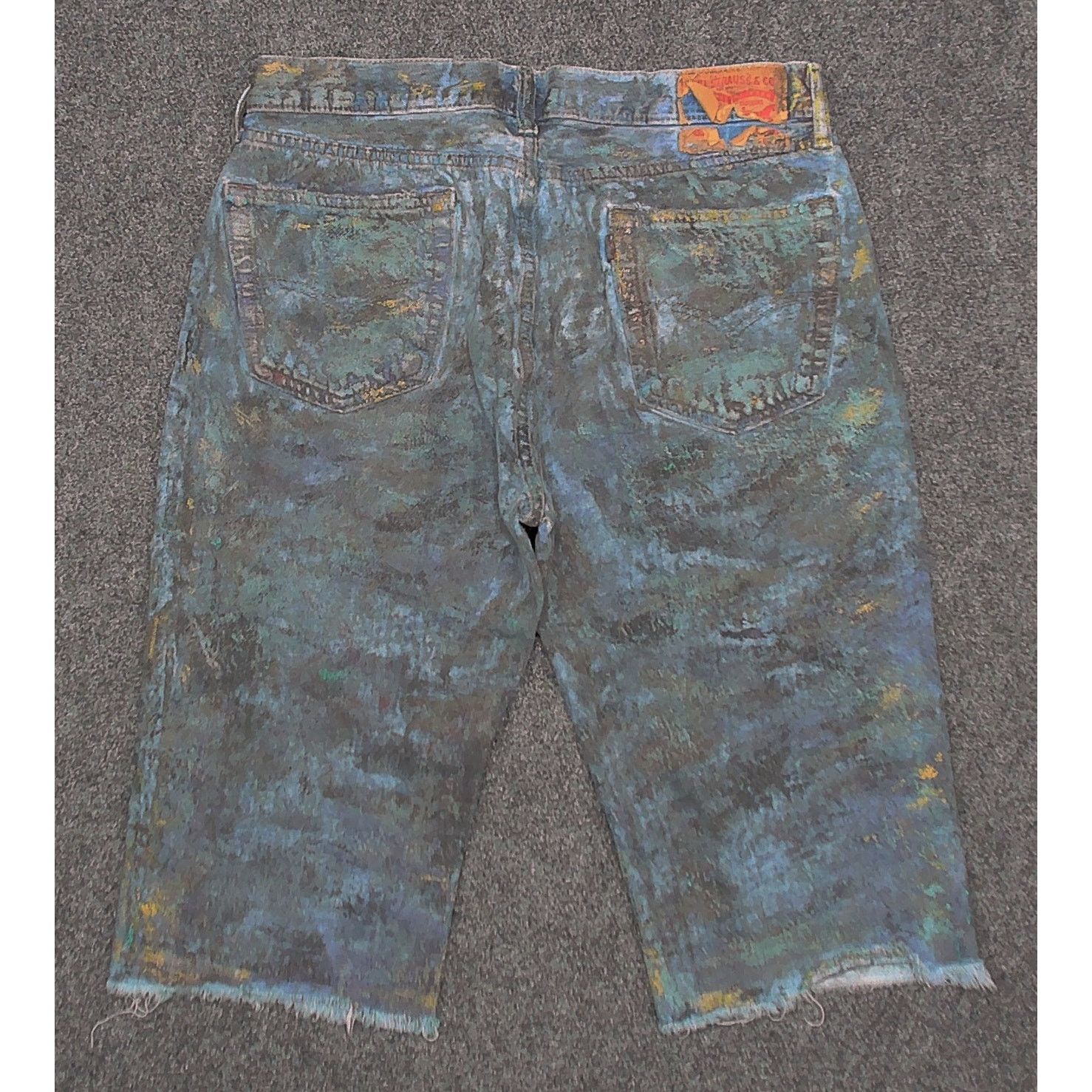 Levi's Levi's 1-of-1 Custom Hand-Painted Denim Long Shorts Mens 34 Size US 34 / EU 50 - 4 Thumbnail