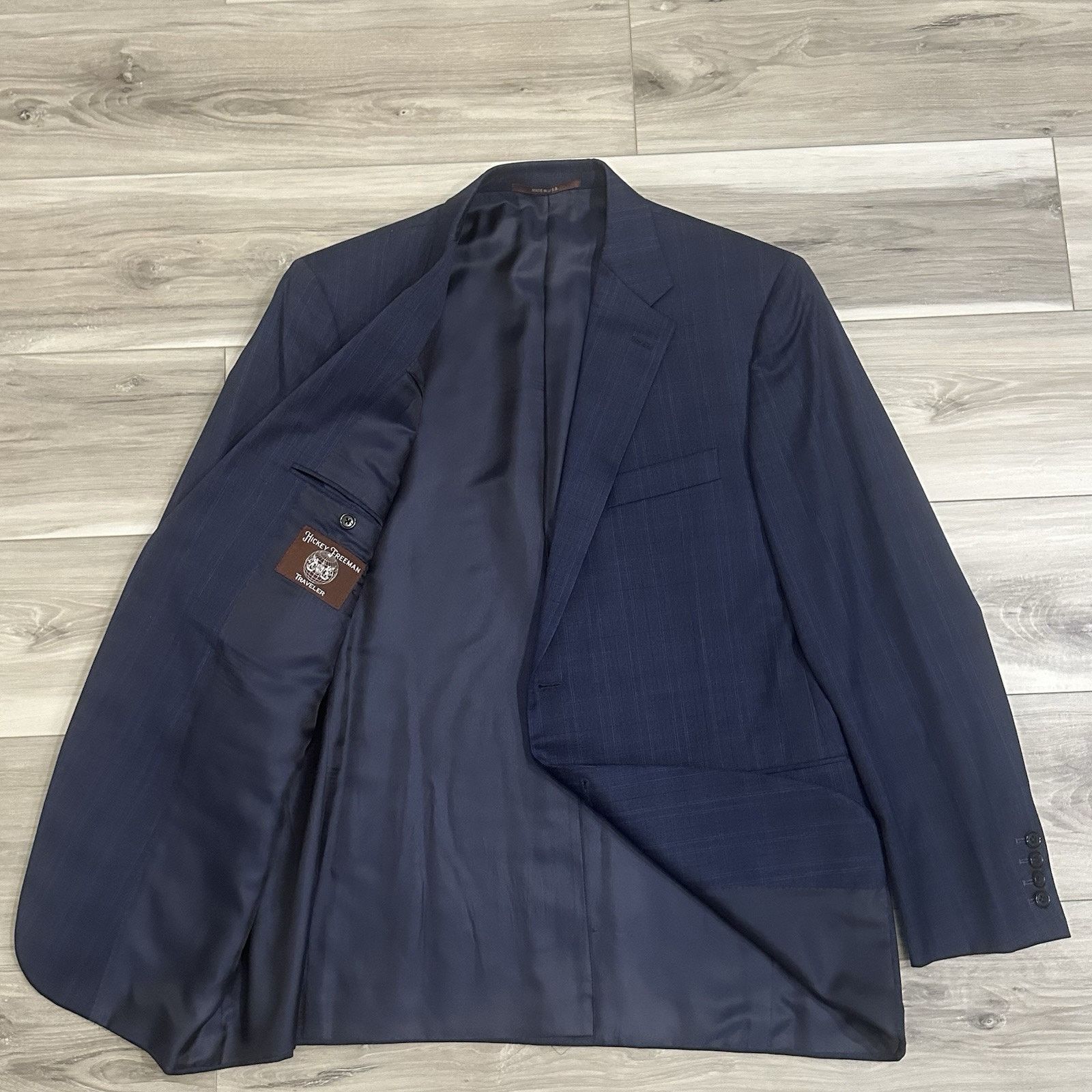 Hickey Freeman NWOT Hickey Freeman Royal Blue Window Pane Plaid Suit 42R Size 42R - 6 Thumbnail