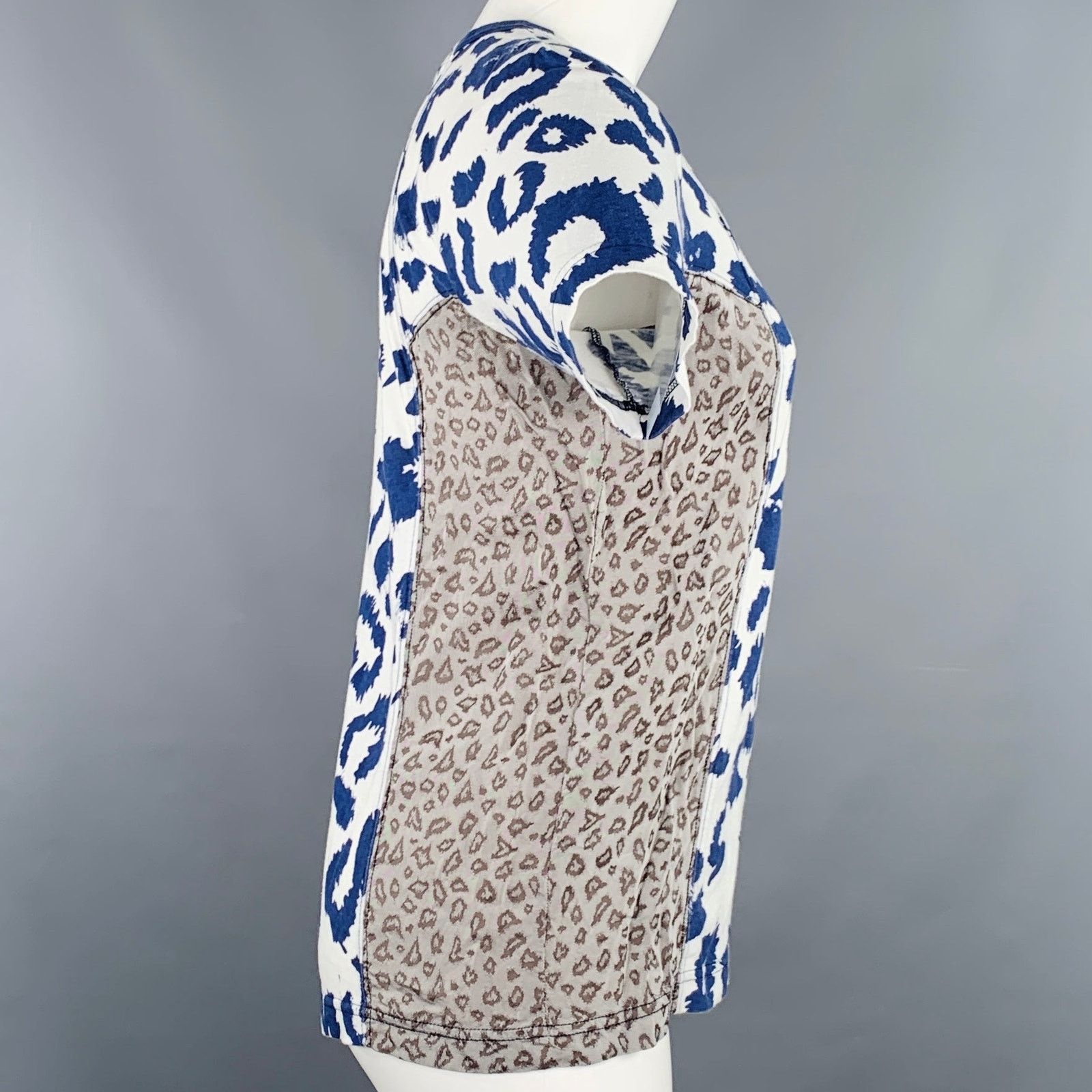 Comme des Garcons Size M White Blue Grey Cotton Animal Print T-Shirt Size M / US 6-8 / IT 42-44 - 2 Thumbnail