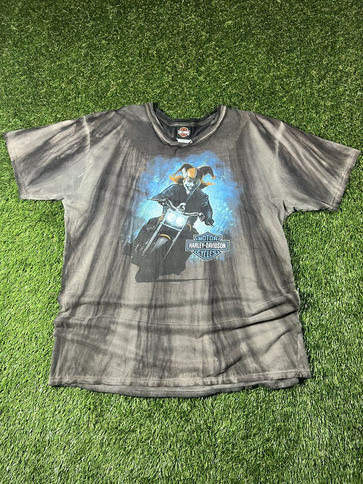 Harley Davidson Vintage Y2k Harley Davidson Clown Biker Horror Faded Tee Size US XL / EU 56 / 4 - 1 Thumbnail