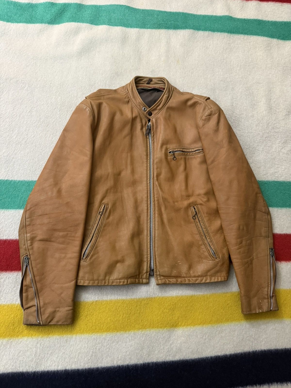 Leather 50s 60s Lesco Leathers? Cafe Racer Jacket 42 Small Medium Size US M / EU 48-50 / 2 - 1 Thumbnail