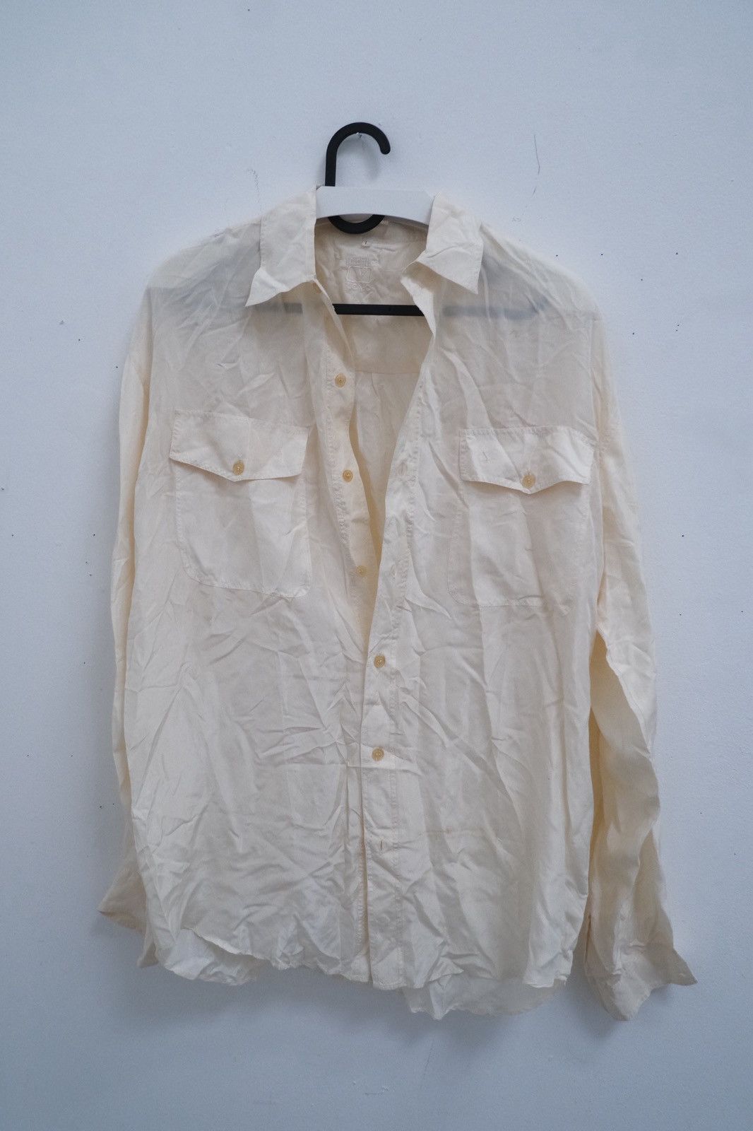 Valentino Valentino Ivory Sheer Button Up Shirt Size L / US 10 / IT 46 - 1 Thumbnail