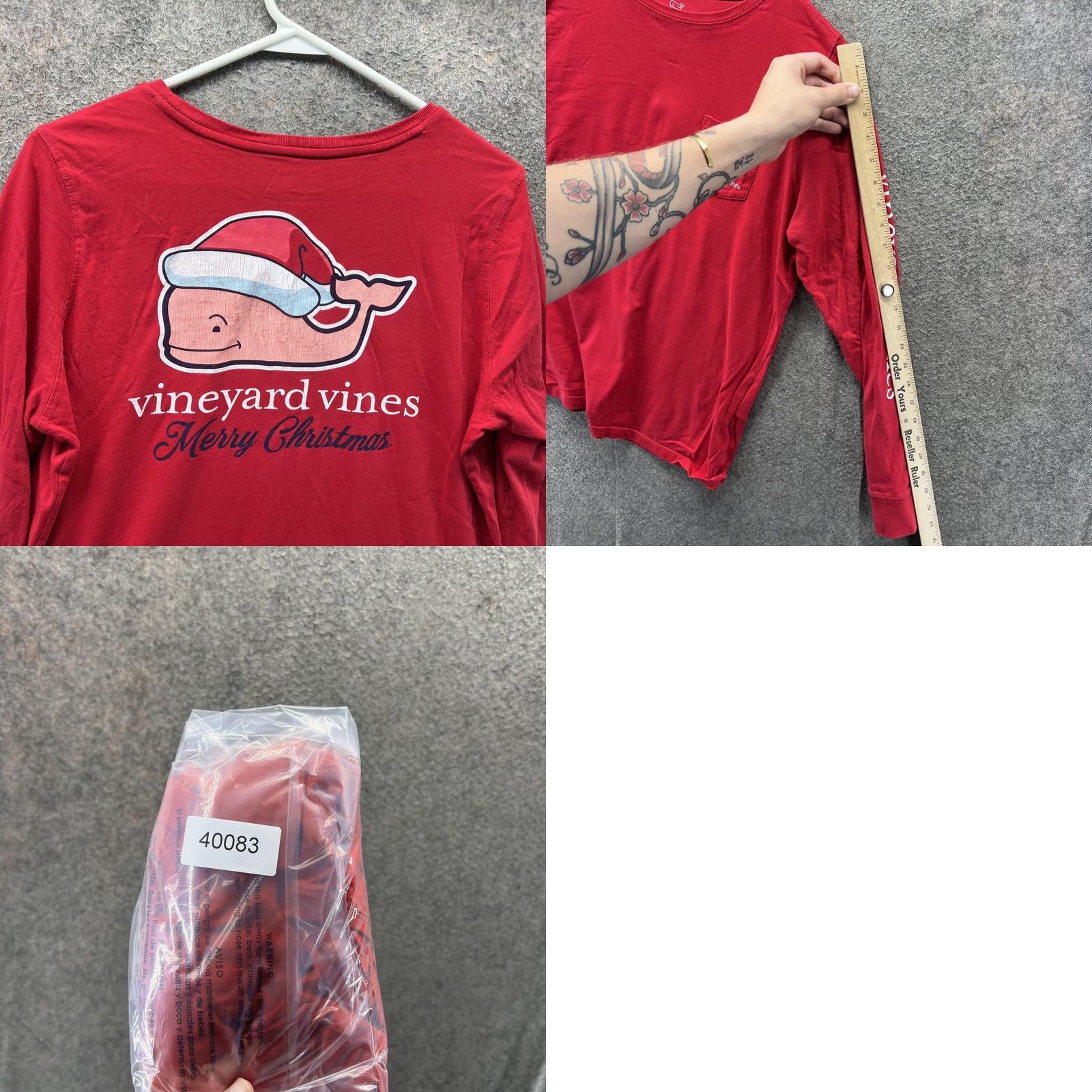 Vineyard Vines Vineyard Vines Mens Red Long Sleeve Merry Christmas Whale Pocket Shirt M Adults Mens Red Christmas Whale Graphic Pocket Crew Neck Wool? Size US M / EU 48-50 / 2 - 8 Thumbnail