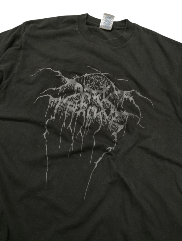 Band Tees Early 00s DARKTHRONE black on black print T-Shirt Size US L / EU 52-54 / 3 - 1 Thumbnail