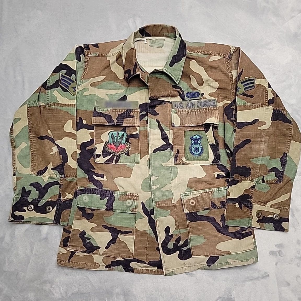 Vintage VINTAGE US Air Force Shirt Mens Small Short Woodland Camo Ripstop BDU Jacket 90s Size US S / EU 44-46 / 1 - 2 Thumbnail