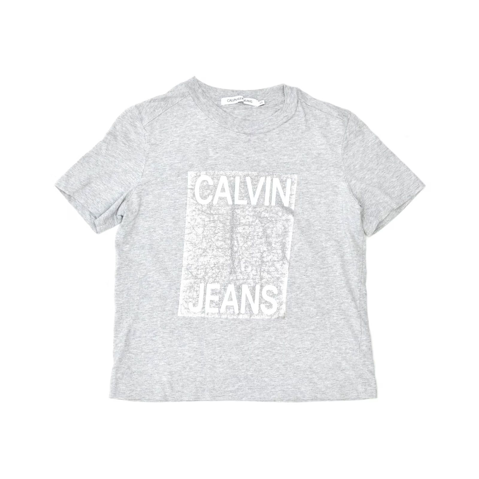 Calvin Klein CALVIN KLEIN Womens T-Shirt Top XS Grey Cotton Graphic Size XS / US 0-2 / IT 36-38 - 2 Thumbnail