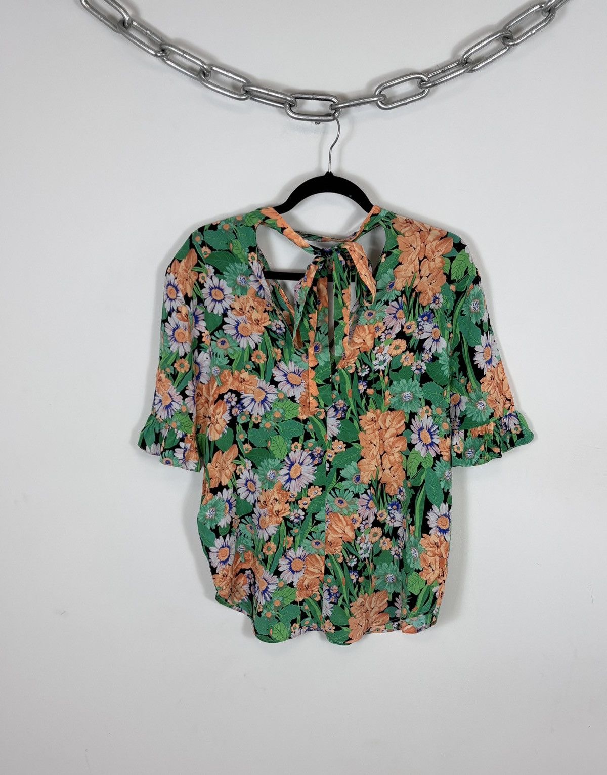 Sandro Sandro NWT Women’s Reda Floral Print Boho Silk Blouse Top Size S / US 4 / IT 40 - 12 Thumbnail