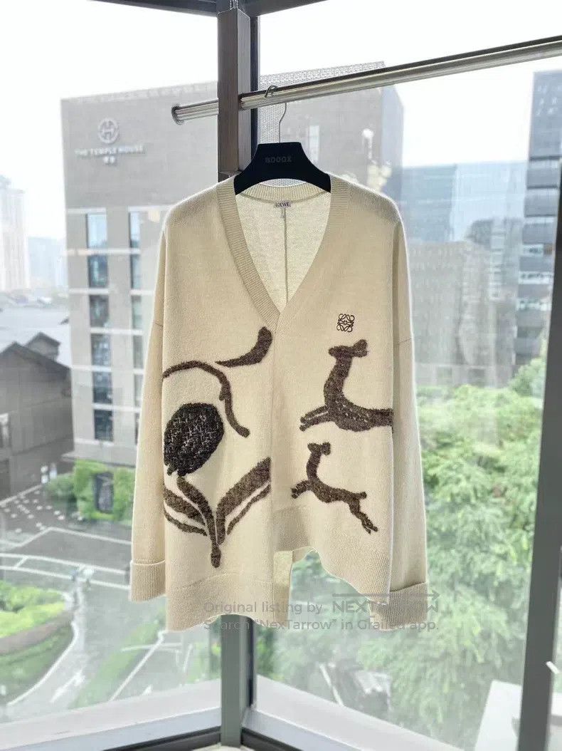 Loewe Loewe Wool Deer Logo Embroidered Knitted Sweater Size S / US 4 / IT 40 - 2 Thumbnail