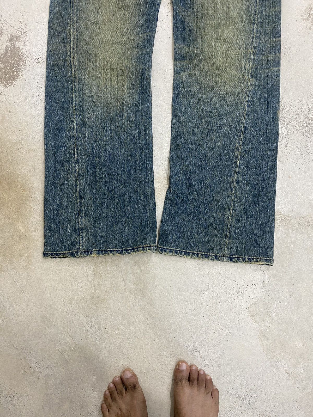 Hysteric Glamour × Japanese Brand Chip Pepper Jean Baggy Mud Washed Whisker Distressed Size US 30 / EU 46 - 7 Thumbnail